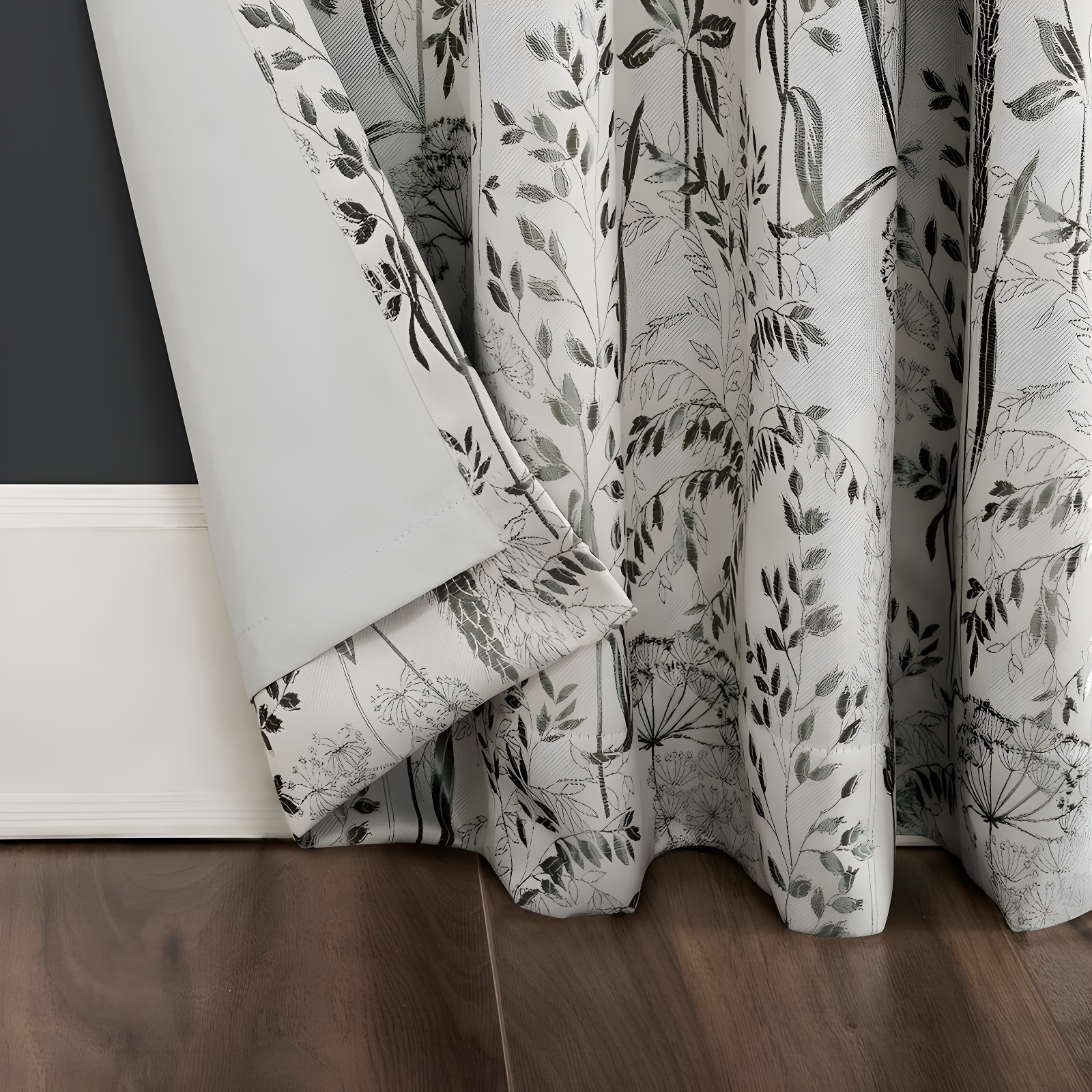 Scott Living Scott Living Aubry Shimmering Floral 100% Blackout Back Tab Curtain Panel