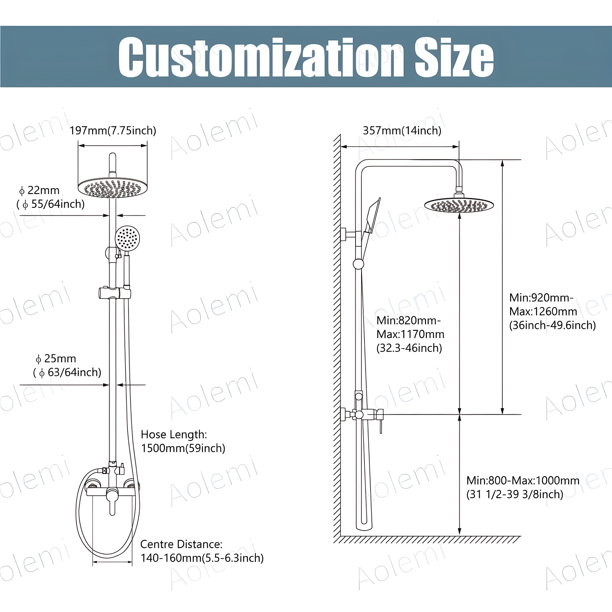 Outdoor Shower Fixture SUS304 Shower Faucet Combo Set Stainless Steel 8 Rainfall Shower Head