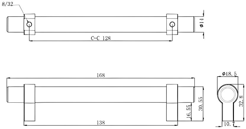 Richelieu Hardware BP5016128195 Contemporary Metal Pull ,5 ', Brushed Nickel