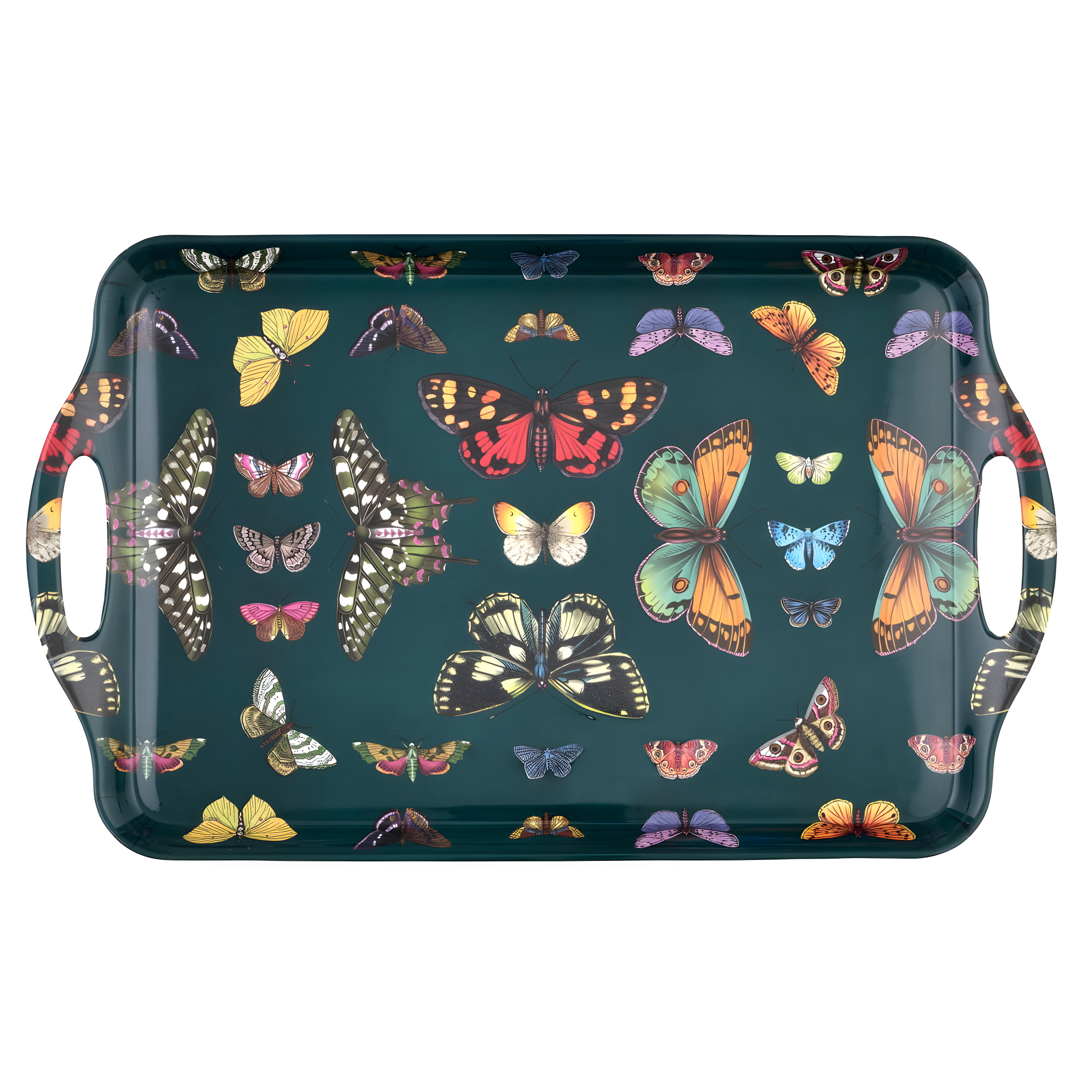 Pimpernel Botanic Garden Harmony Large Melamine Hndld Tray 18.9 X11.6"