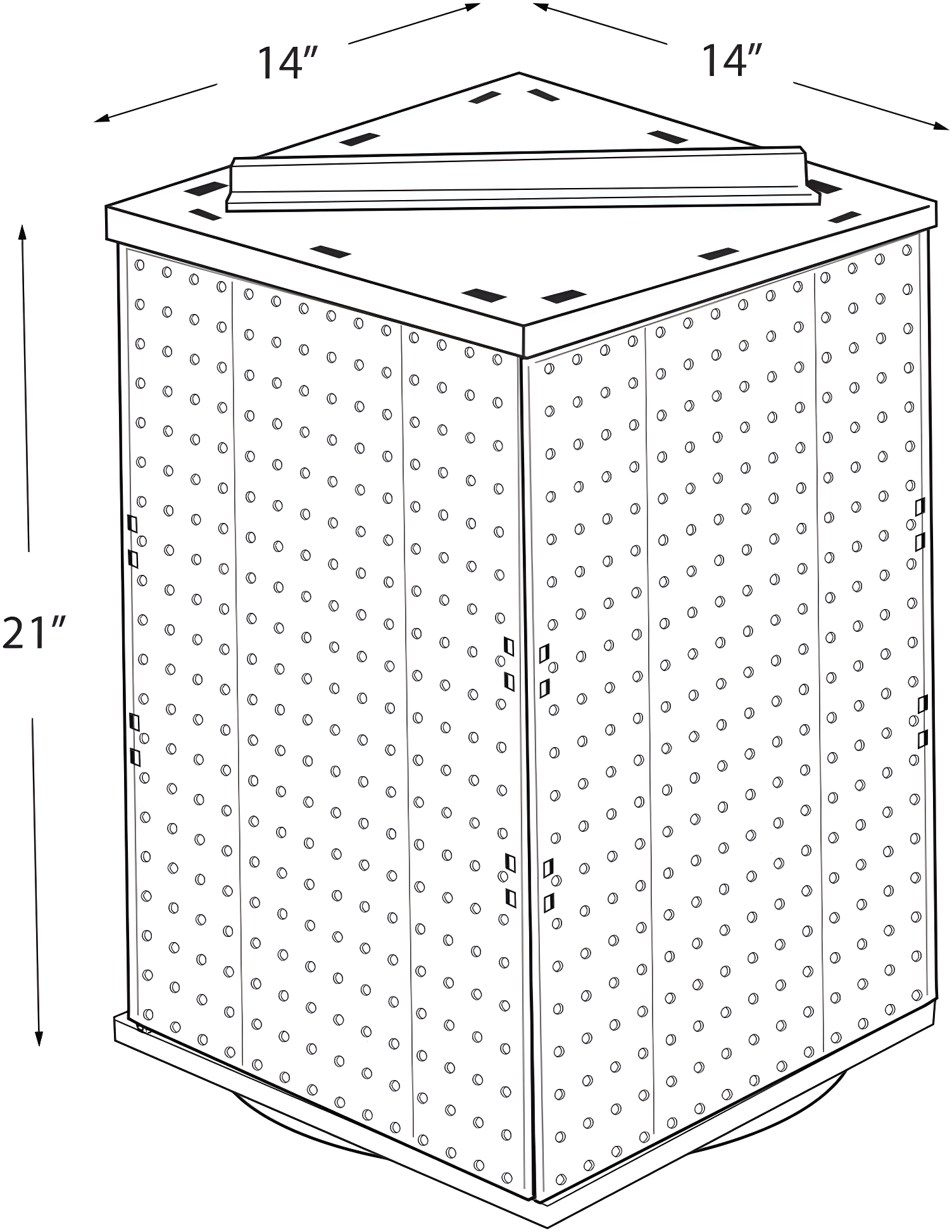 Four-Sided Revolving 14"W x 20"H Pegboard Counter Display