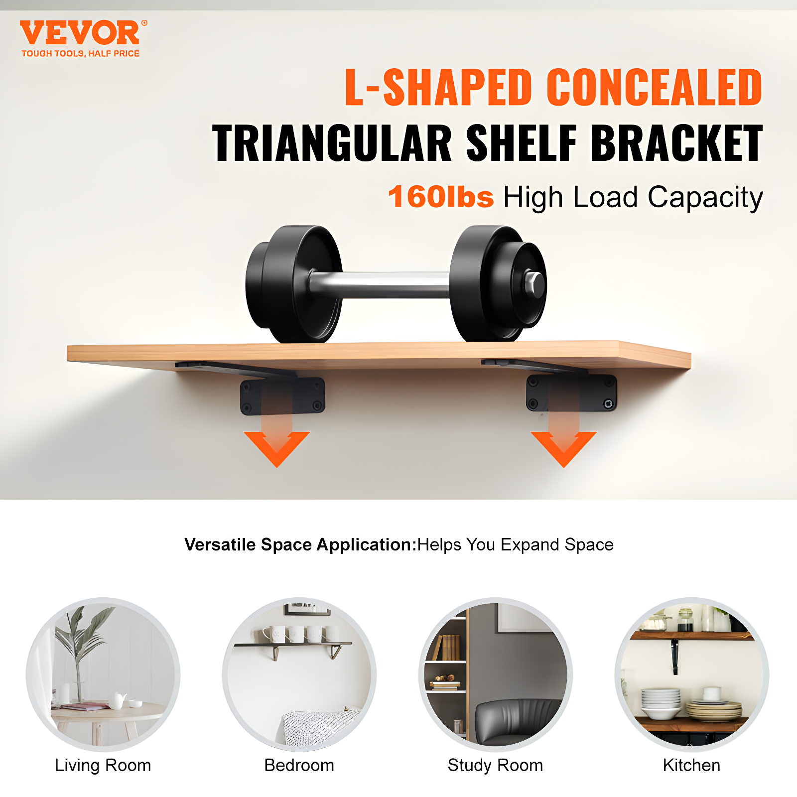 VEVOR Floating Shelf Brackets (Set of 6)