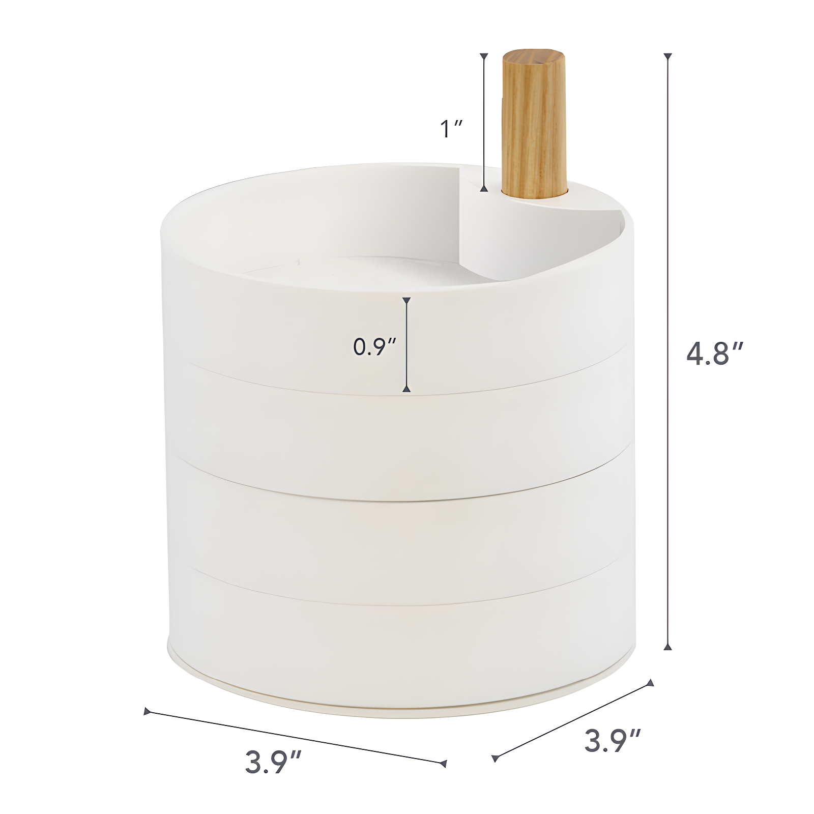 Yamazaki Home 4-Tiered Jewelry Boxes Saving, Plastic + Wood