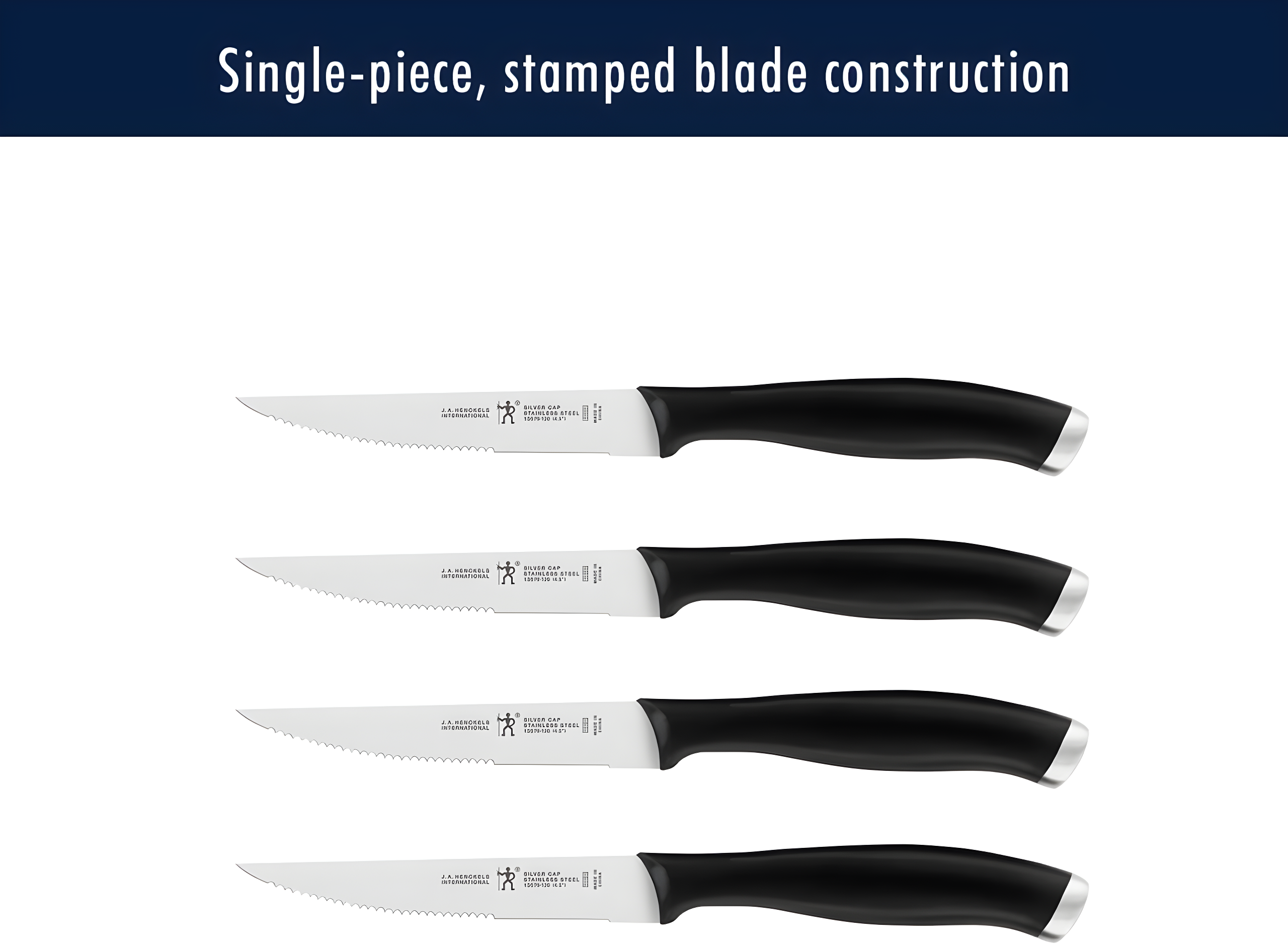 HENCKELS HENCKELS Silvercap 14 Piece Knife Set with Block, Chef Knife, Paring Knife, Utility Knife, Bread Knife, Steak Knife, Black, Stainless Steel