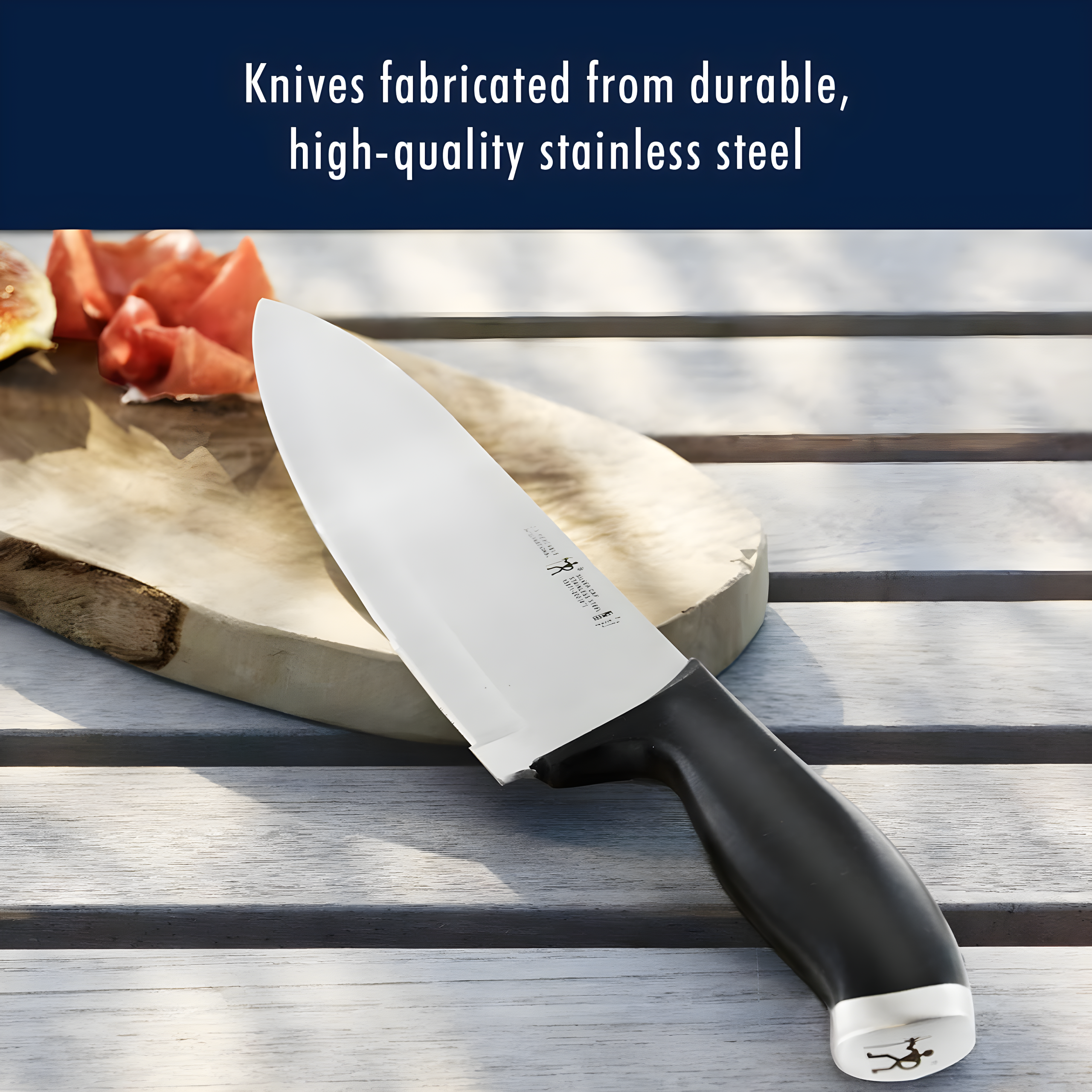 HENCKELS HENCKELS Silvercap 14 Piece Knife Set with Block, Chef Knife, Paring Knife, Utility Knife, Bread Knife, Steak Knife, Black, Stainless Steel