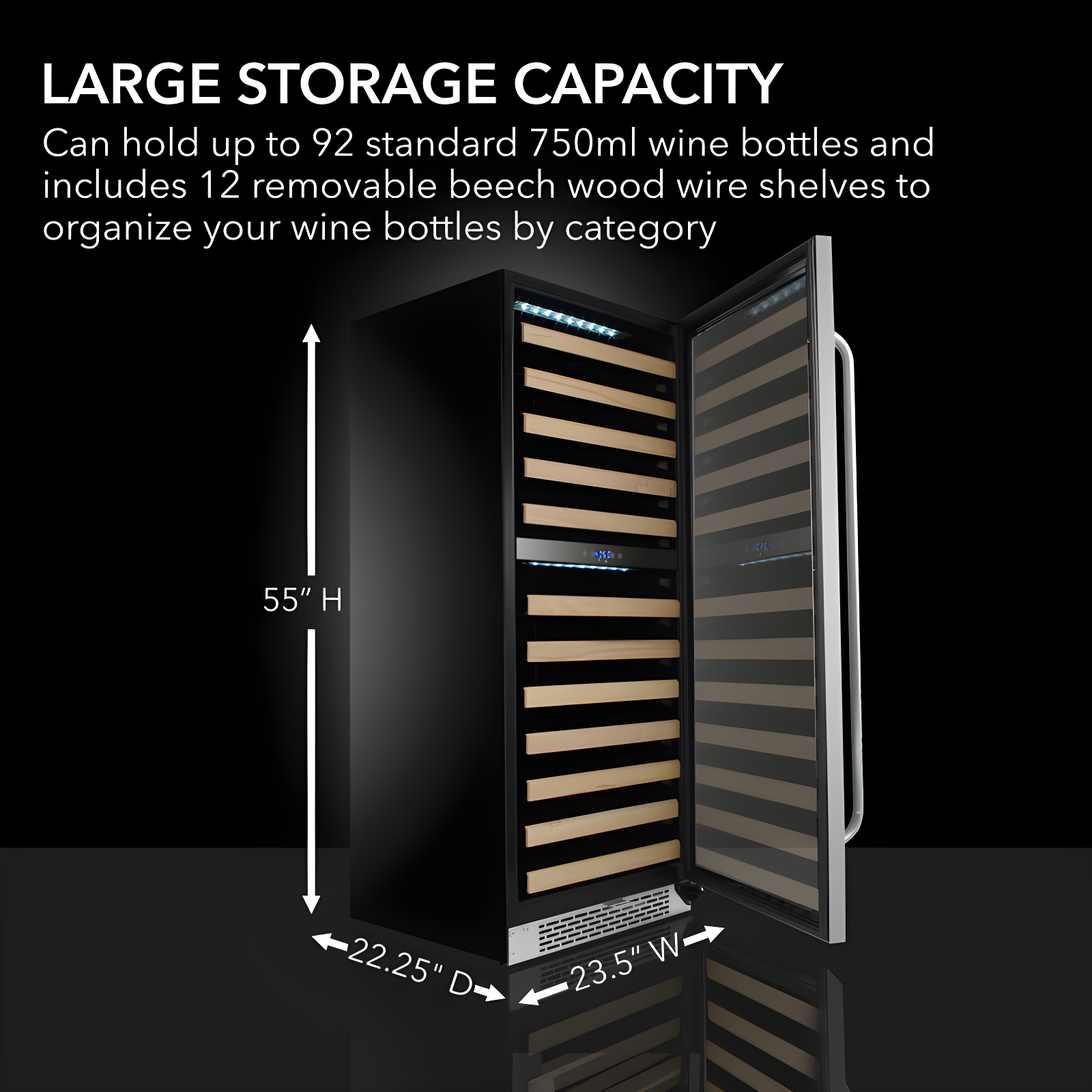 Whynter Whynter 92 Bottle Dual Zone Built-In Wine Refrigerator