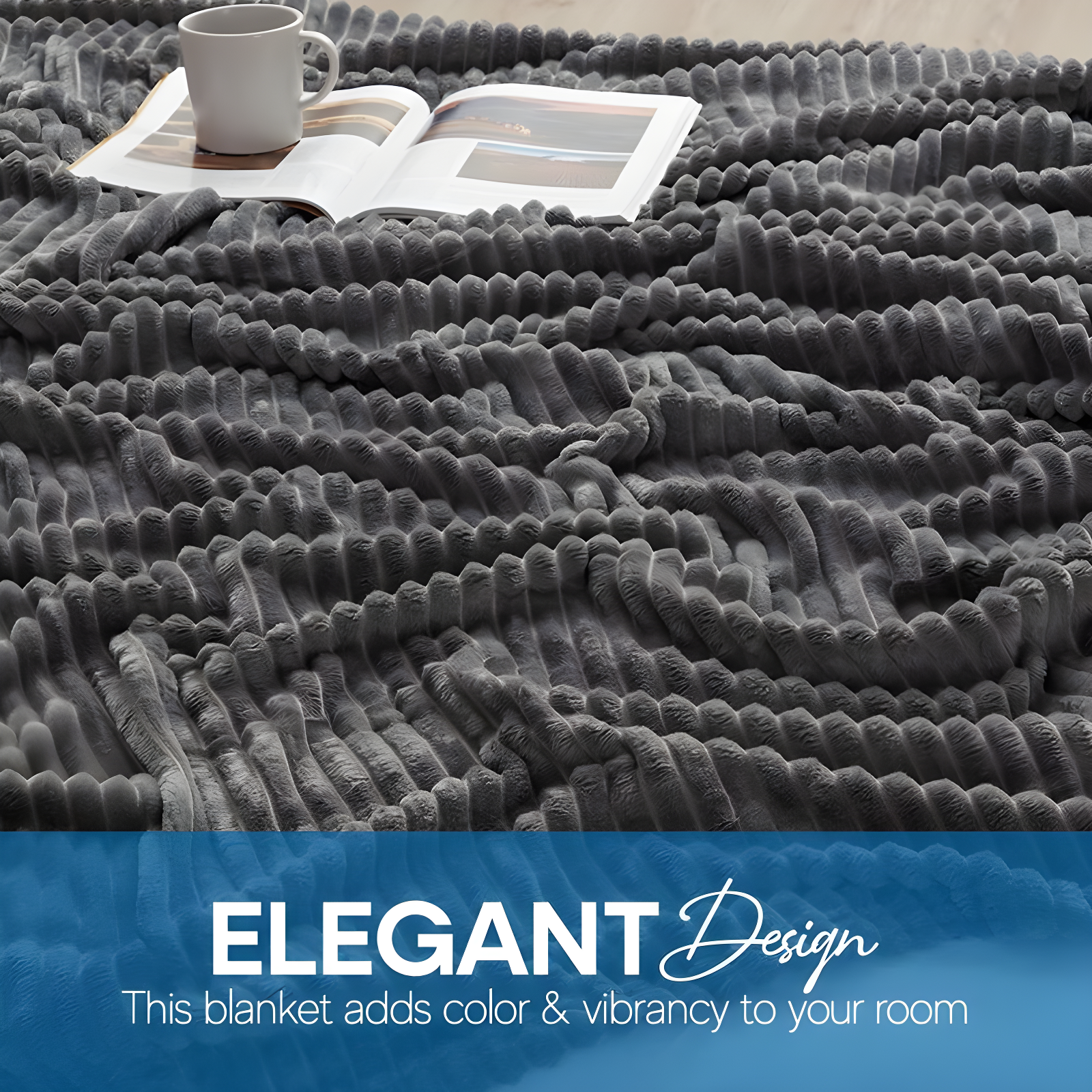 Nestl Nestl Cut Plush Cozy Throw Blanket - Fuzzy Warm Fleece Bed Blankets - Throws for Sofa, Bed, and Couch