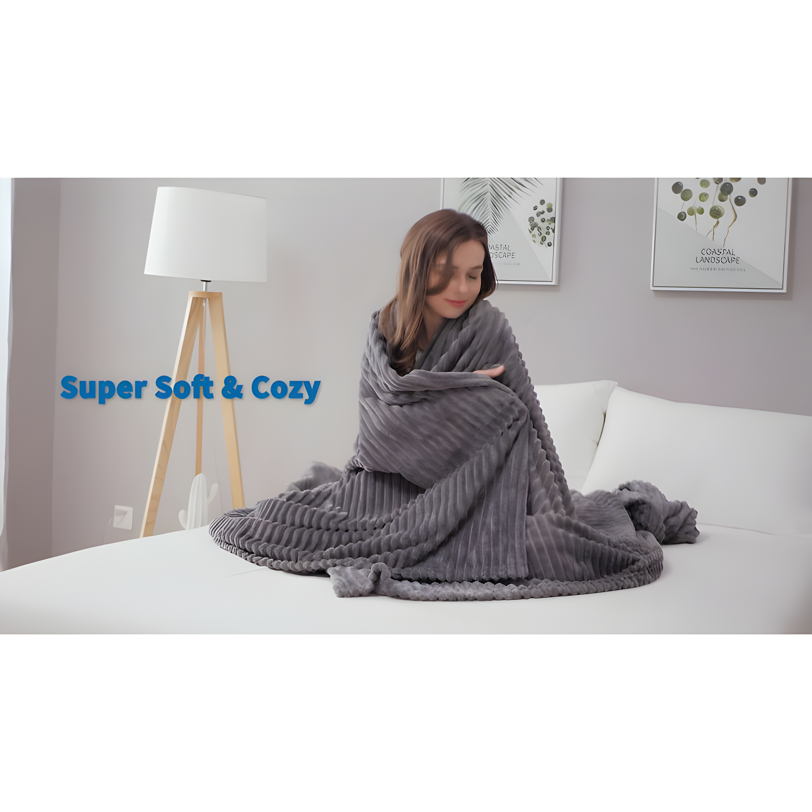 Nestl Nestl Cut Plush Cozy Throw Blanket - Fuzzy Warm Fleece Bed Blankets - Throws for Sofa, Bed, and Couch
