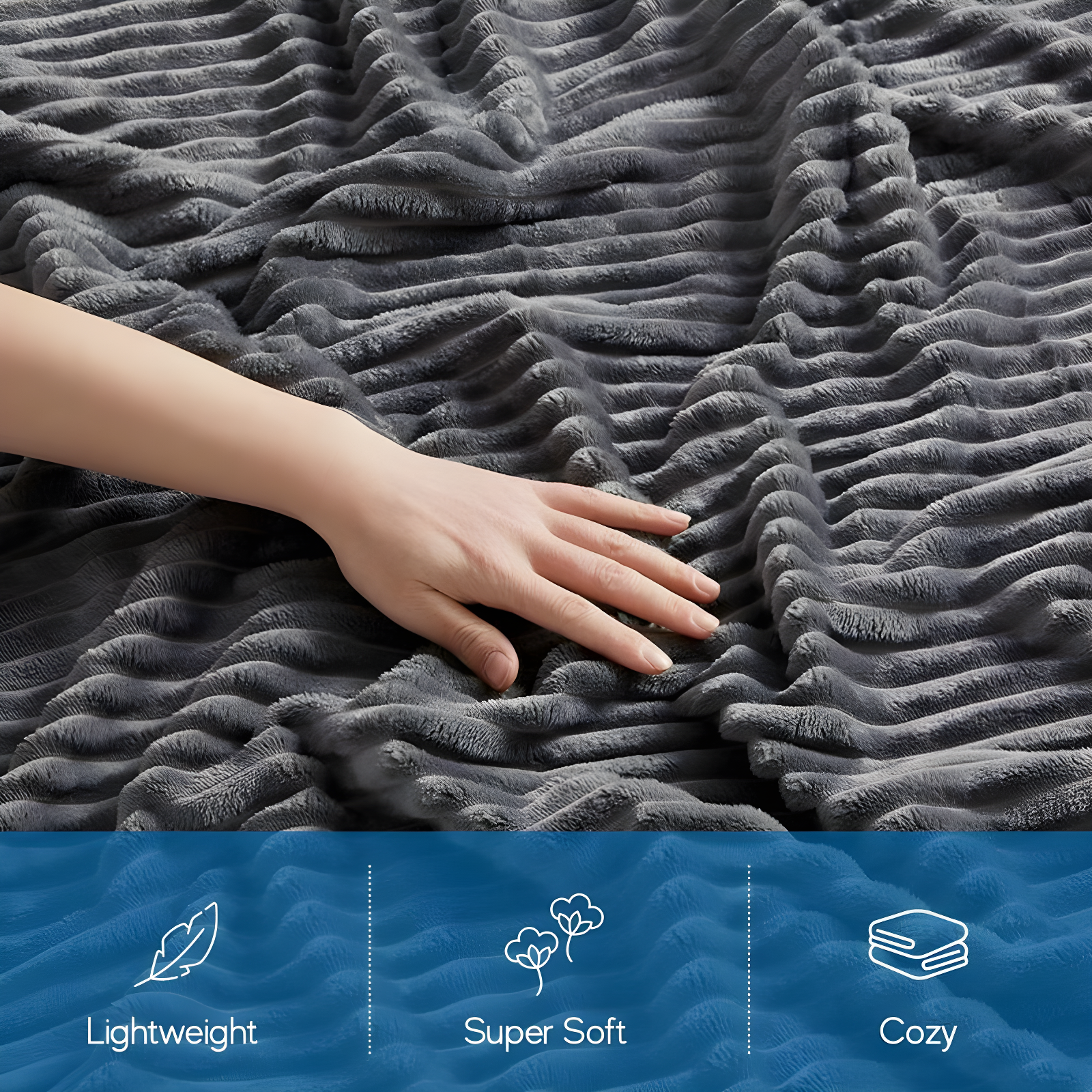 Nestl Nestl Cut Plush Cozy Throw Blanket - Fuzzy Warm Fleece Bed Blankets - Throws for Sofa, Bed, and Couch
