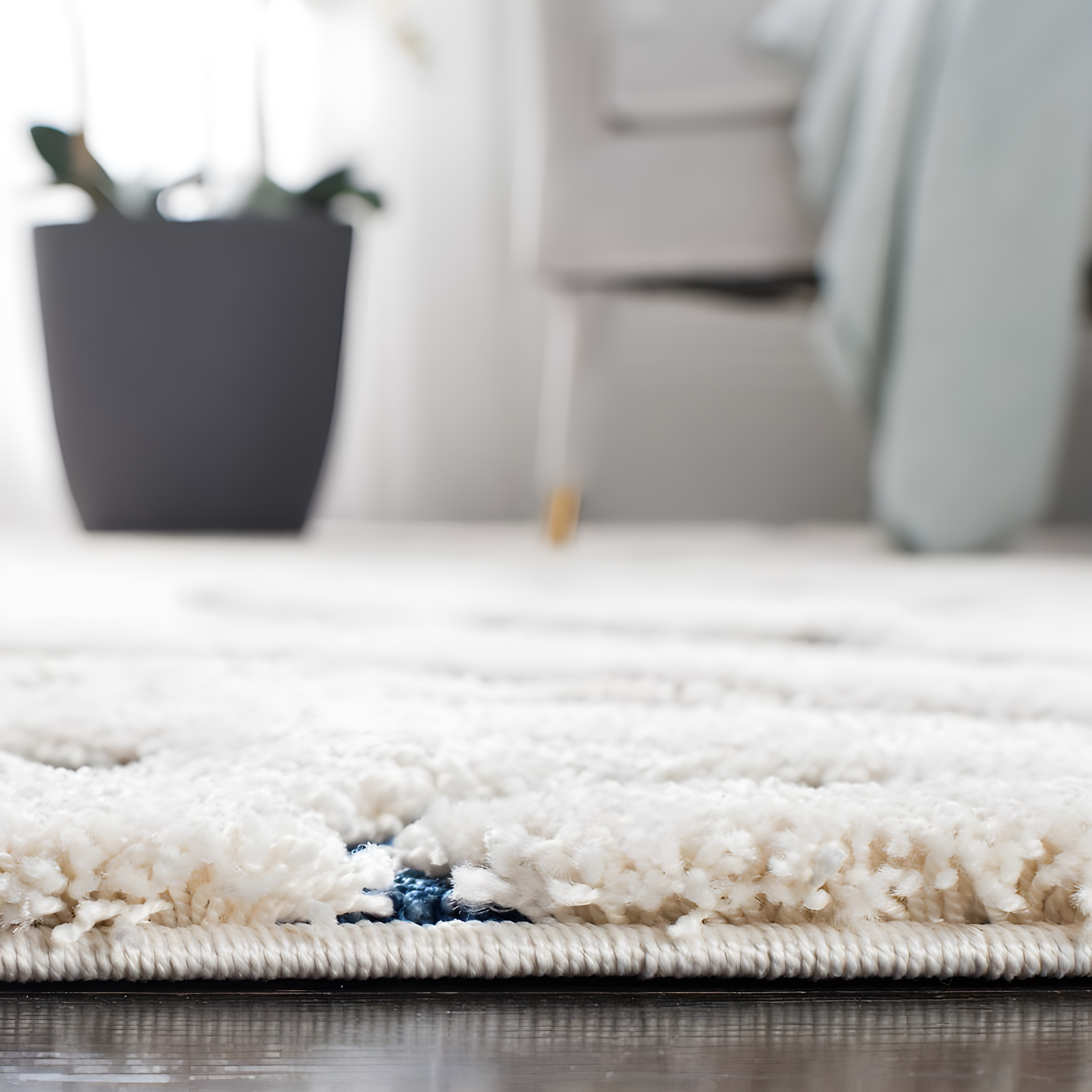 Florida Shag SG455 Power Loomed Indoor Area Rug - Cream/Blue - 5'3"x7'6" - Safavieh.
