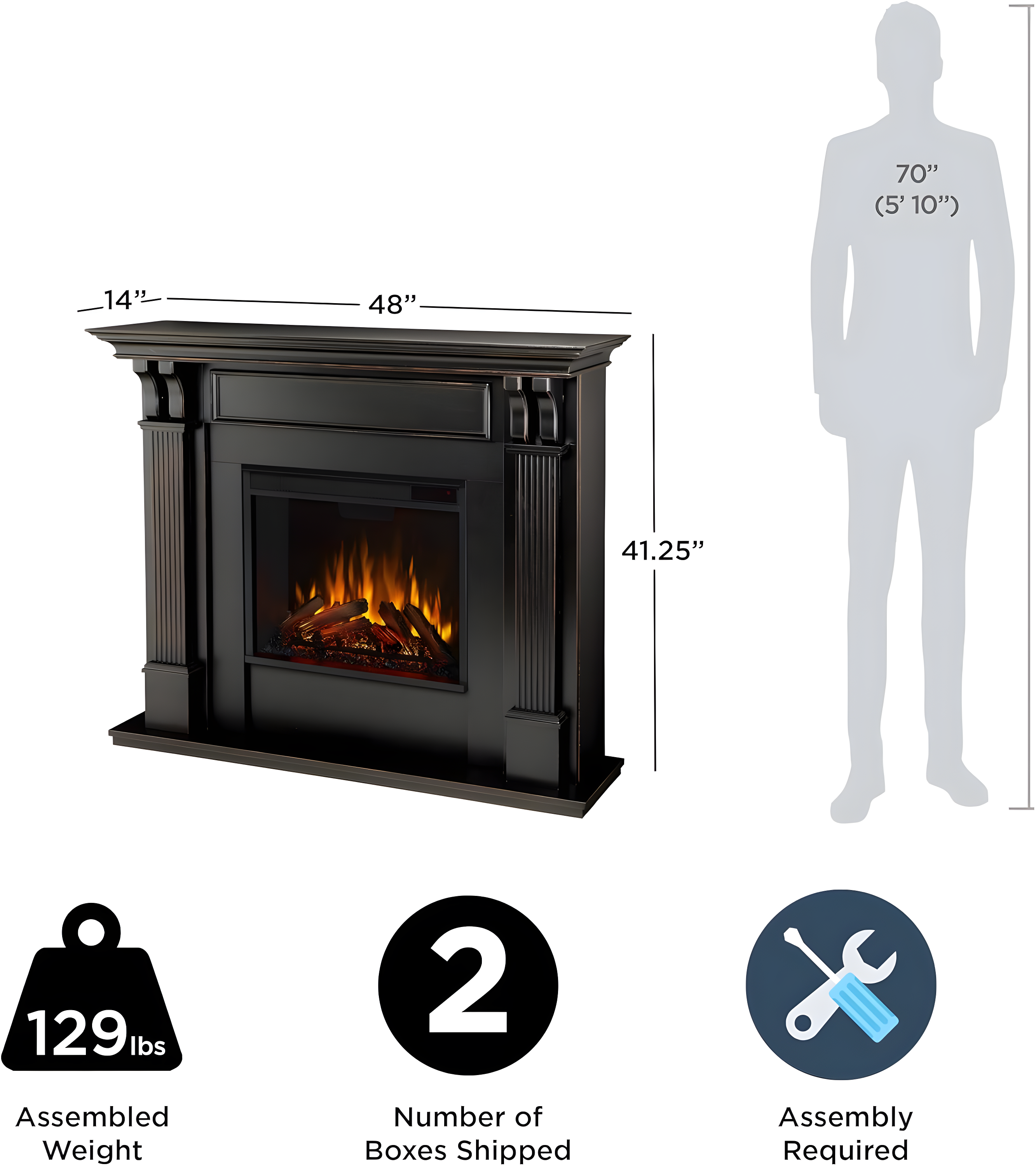 Real Flame Ashley 48" Electric Fireplace by Real Flame
