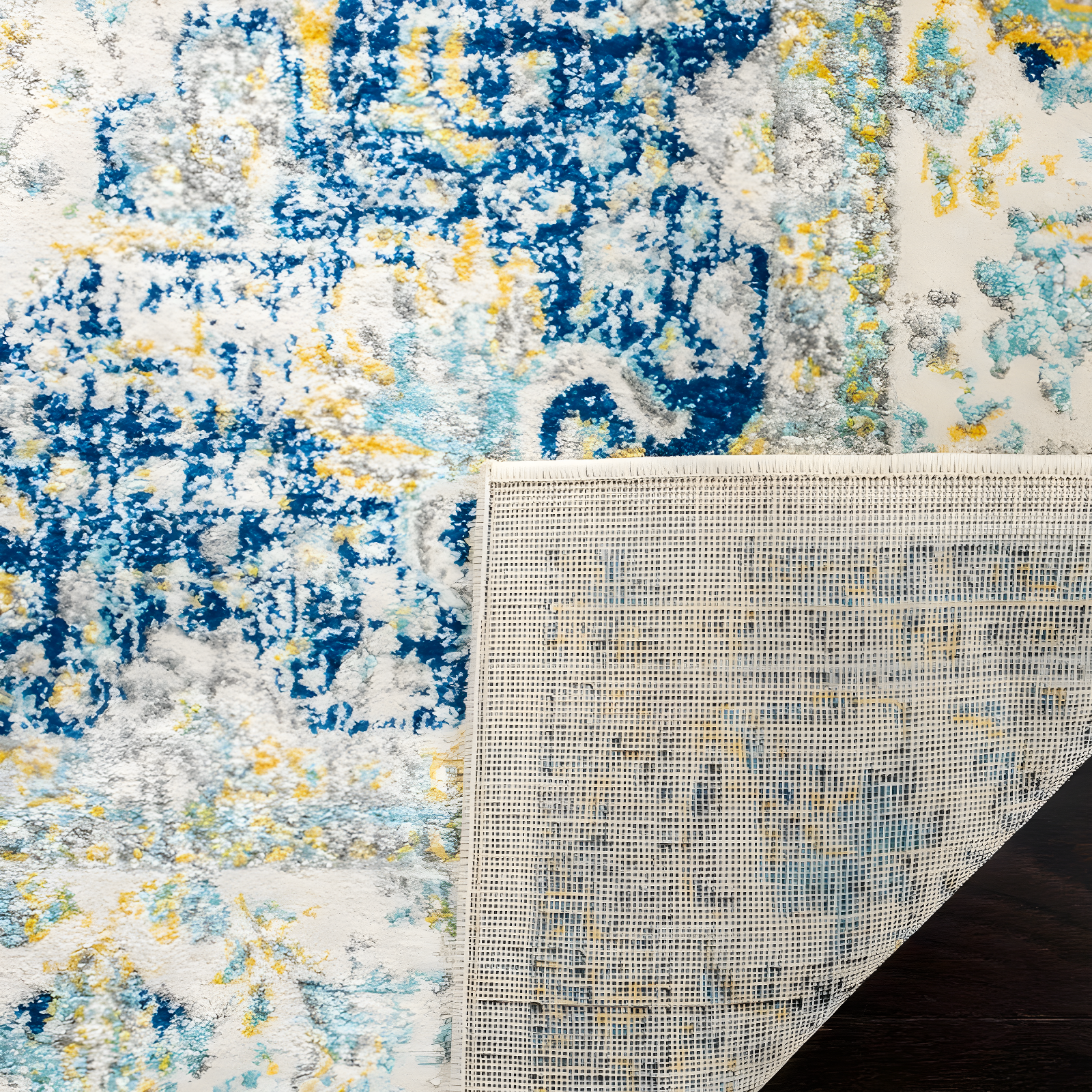 Evoke EVK220 Power Loomed Runner Rug - Ivory/Blue - 2'2"x9' - Safavieh.