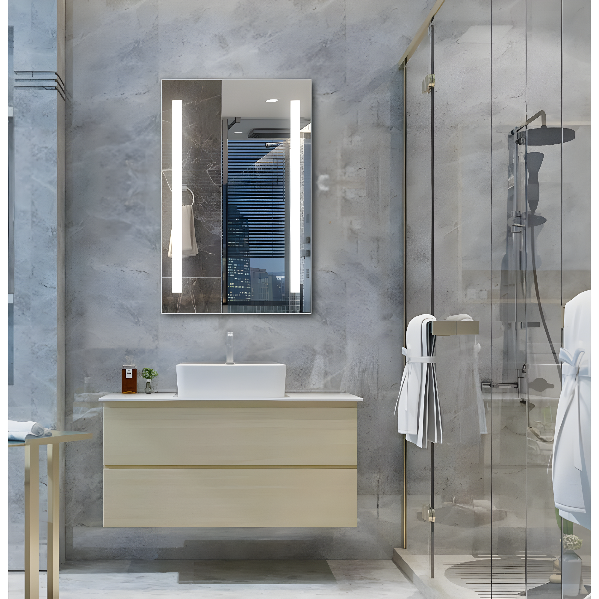 Lighted Impressions Mini Maxx LED Wall Mirror - Silver