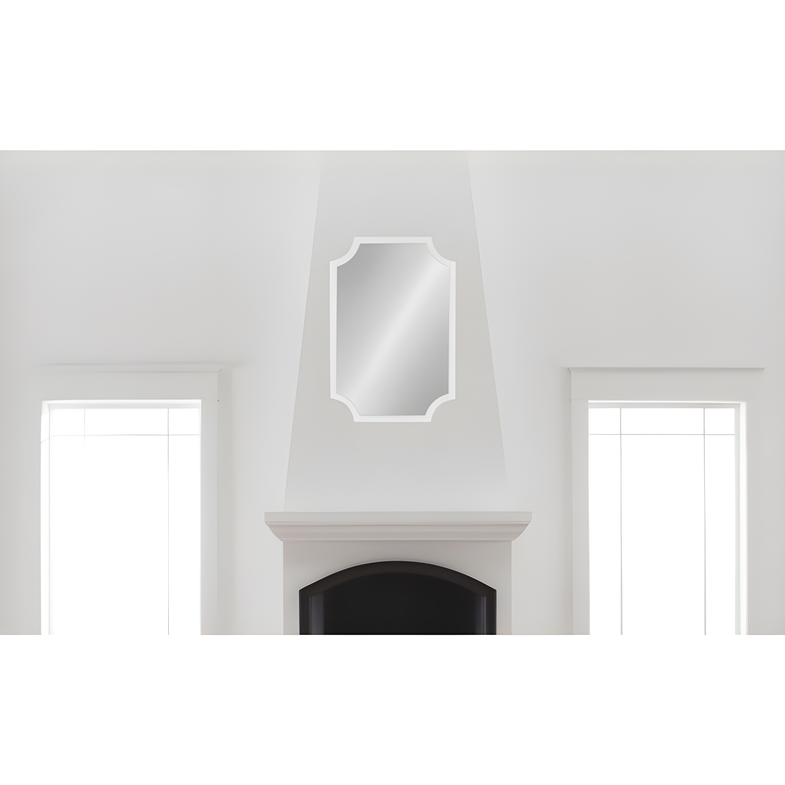 24" x 36" Hogan Framed Scallop Wall Mirror White - Kate and Laurel