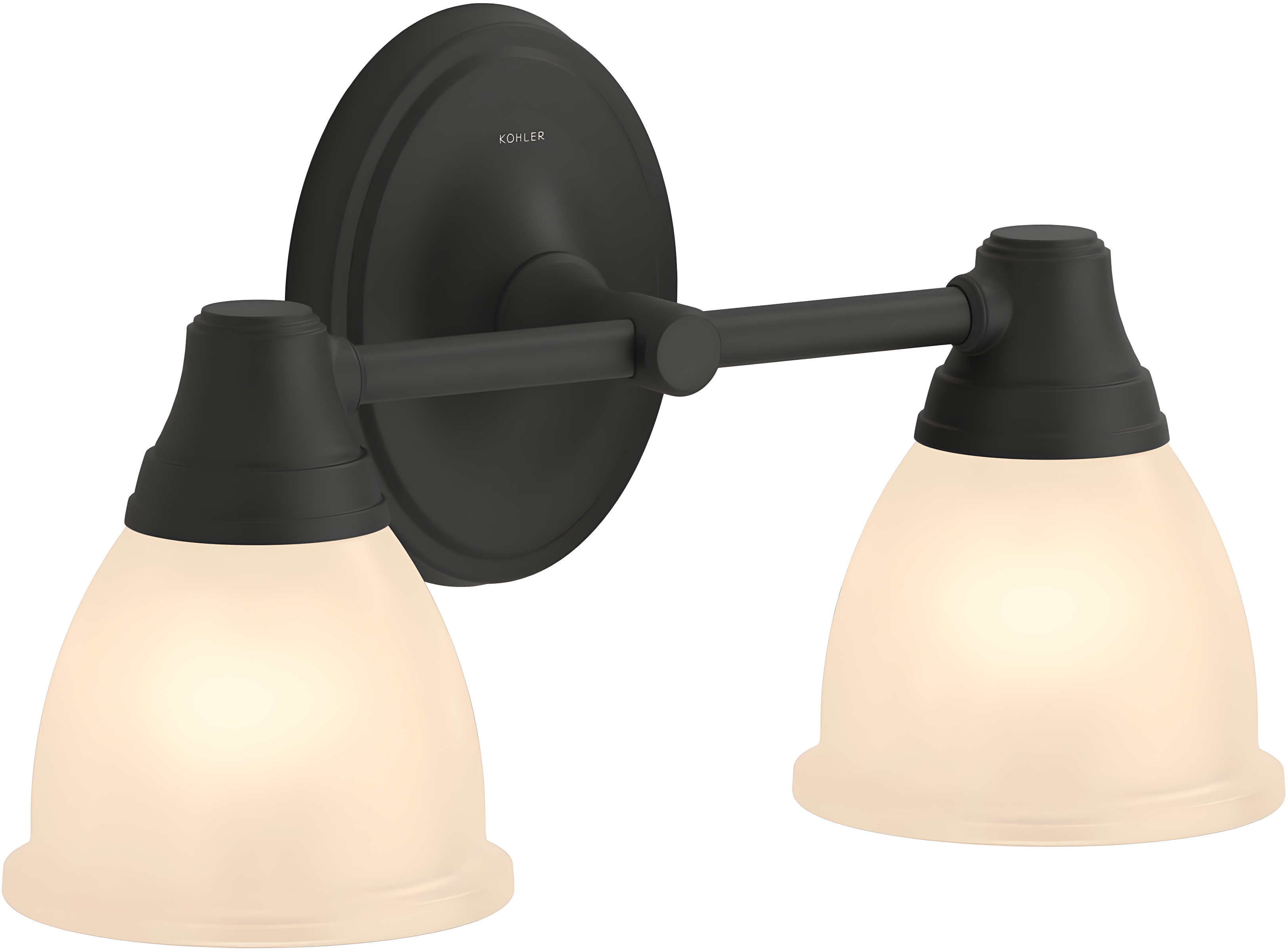 Forte 2 Light Indoor Bathroom Vanity Light Fixture, Position Facing Up or Down, UL Listed