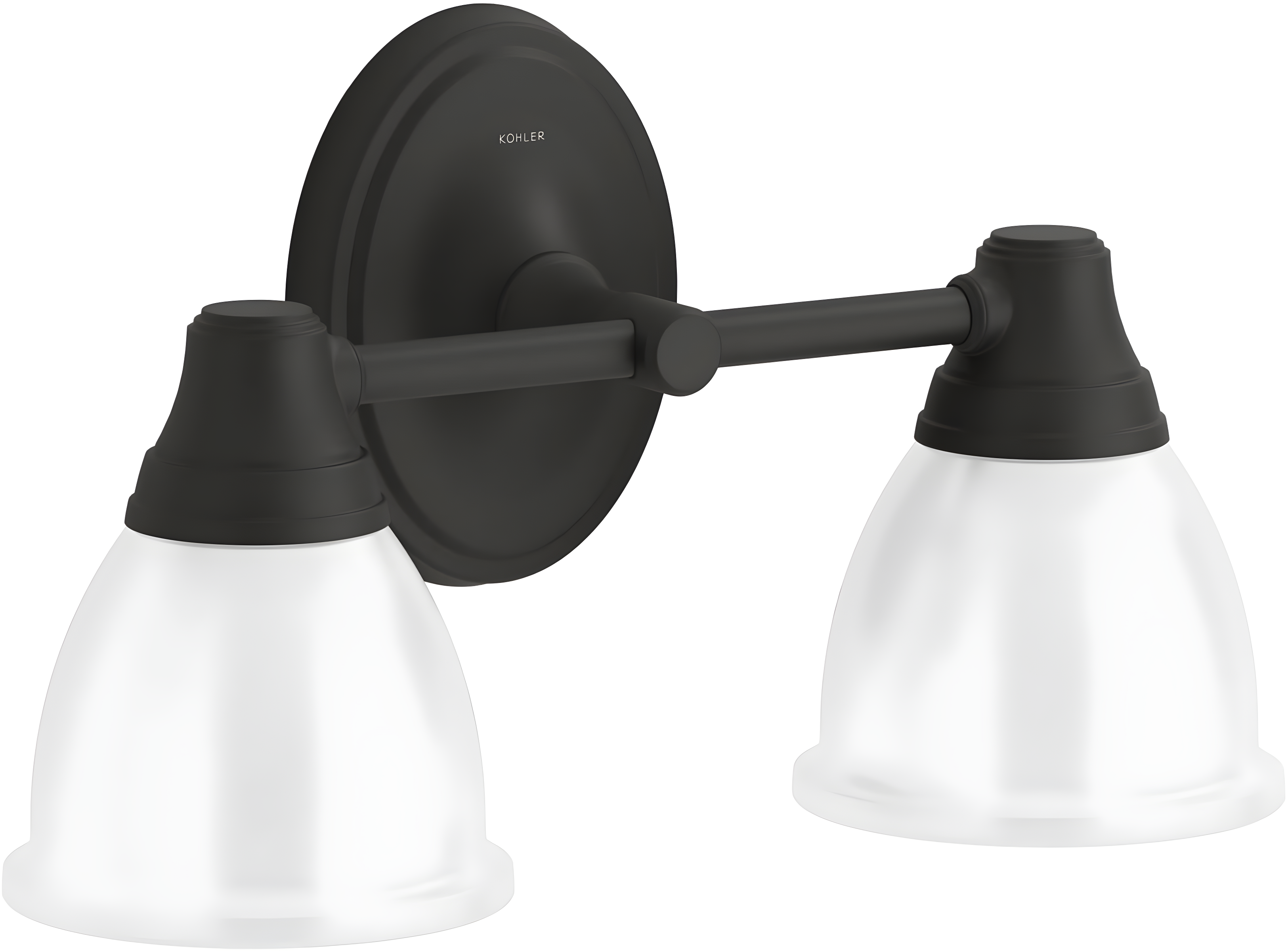 Forte 2 Light Indoor Bathroom Vanity Light Fixture, Position Facing Up or Down, UL Listed