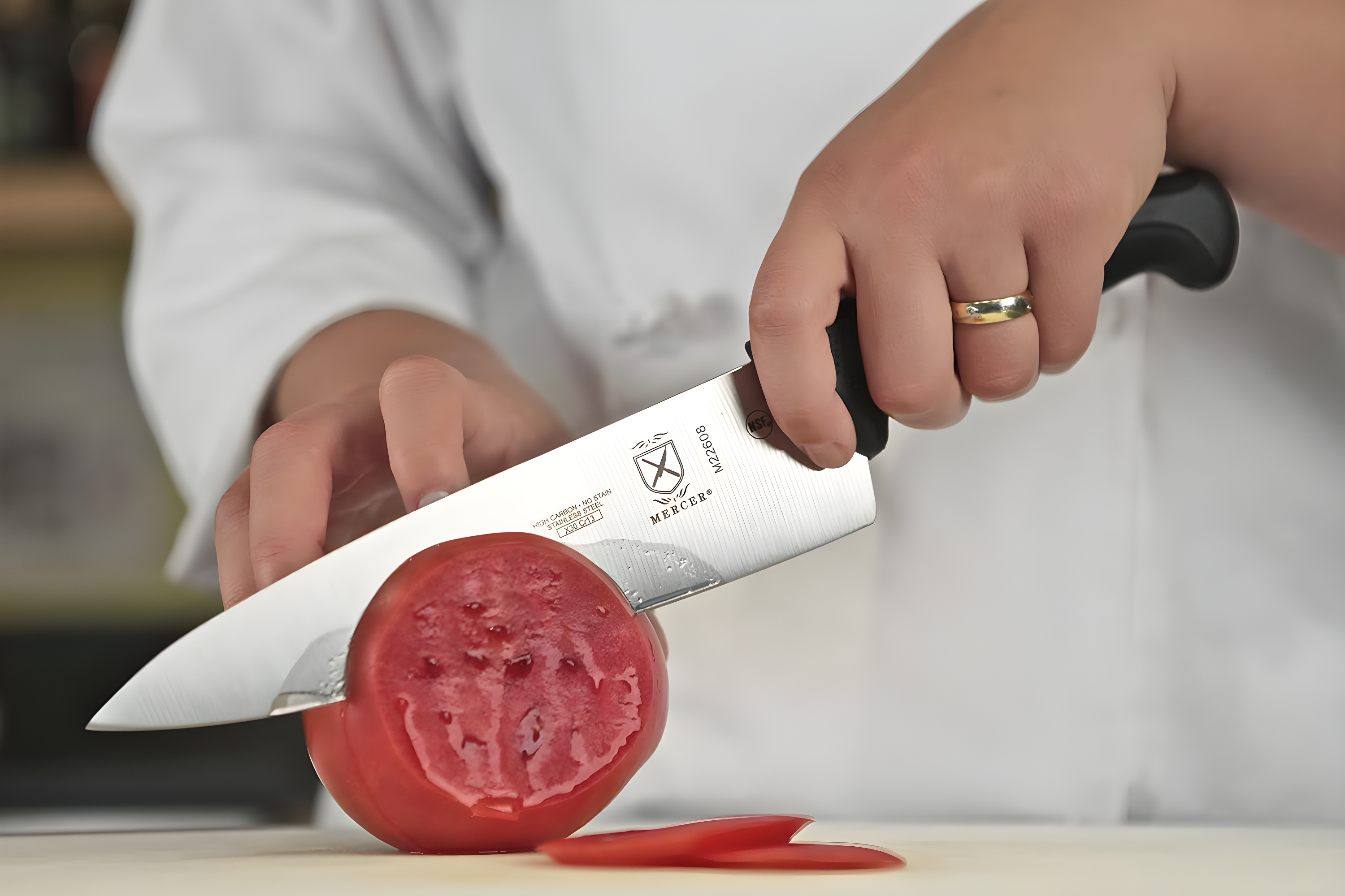 Mercer Culinary Millennia 8" Steel Chef's Knife, Black