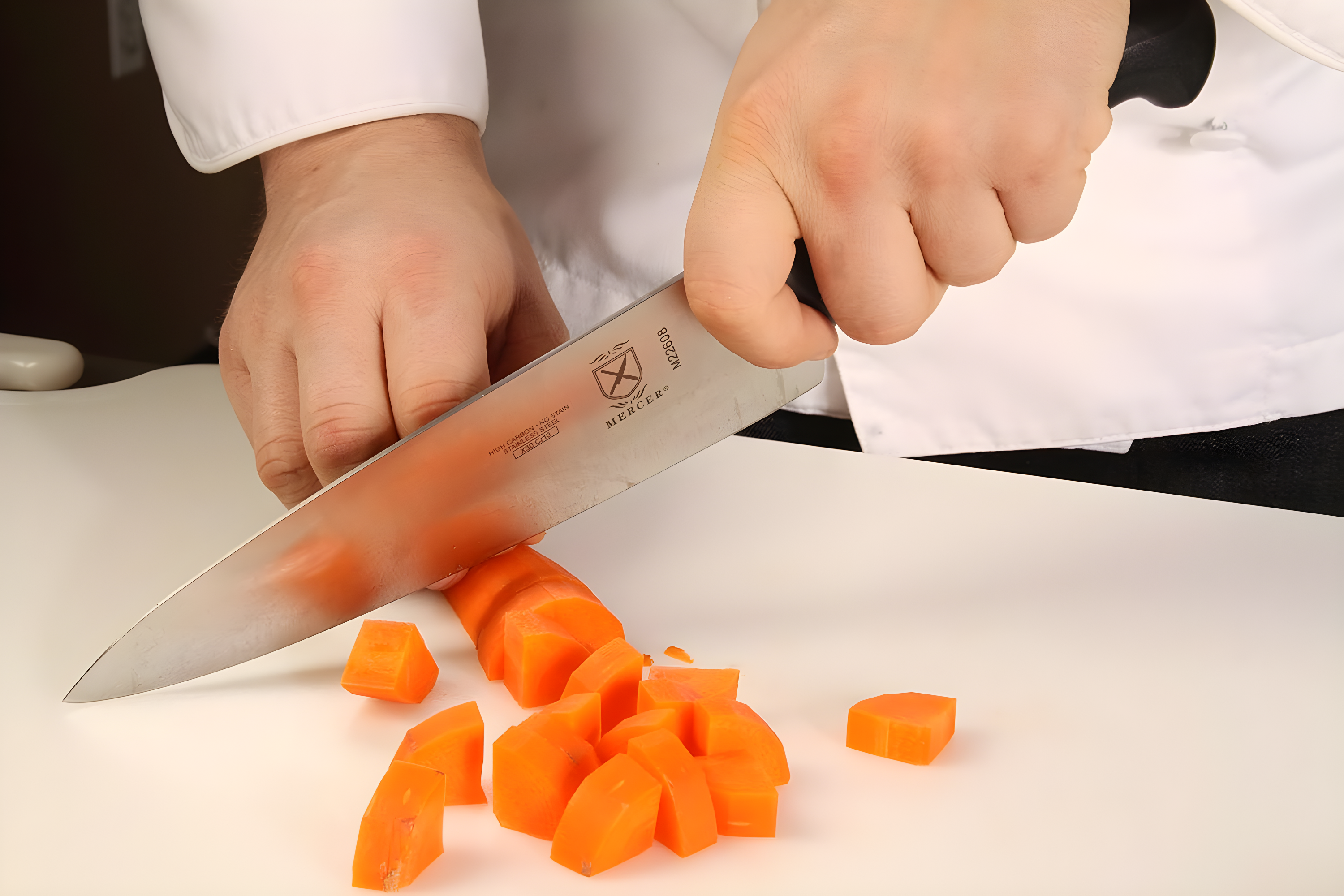Mercer Culinary Millennia 8" Steel Chef's Knife, Black