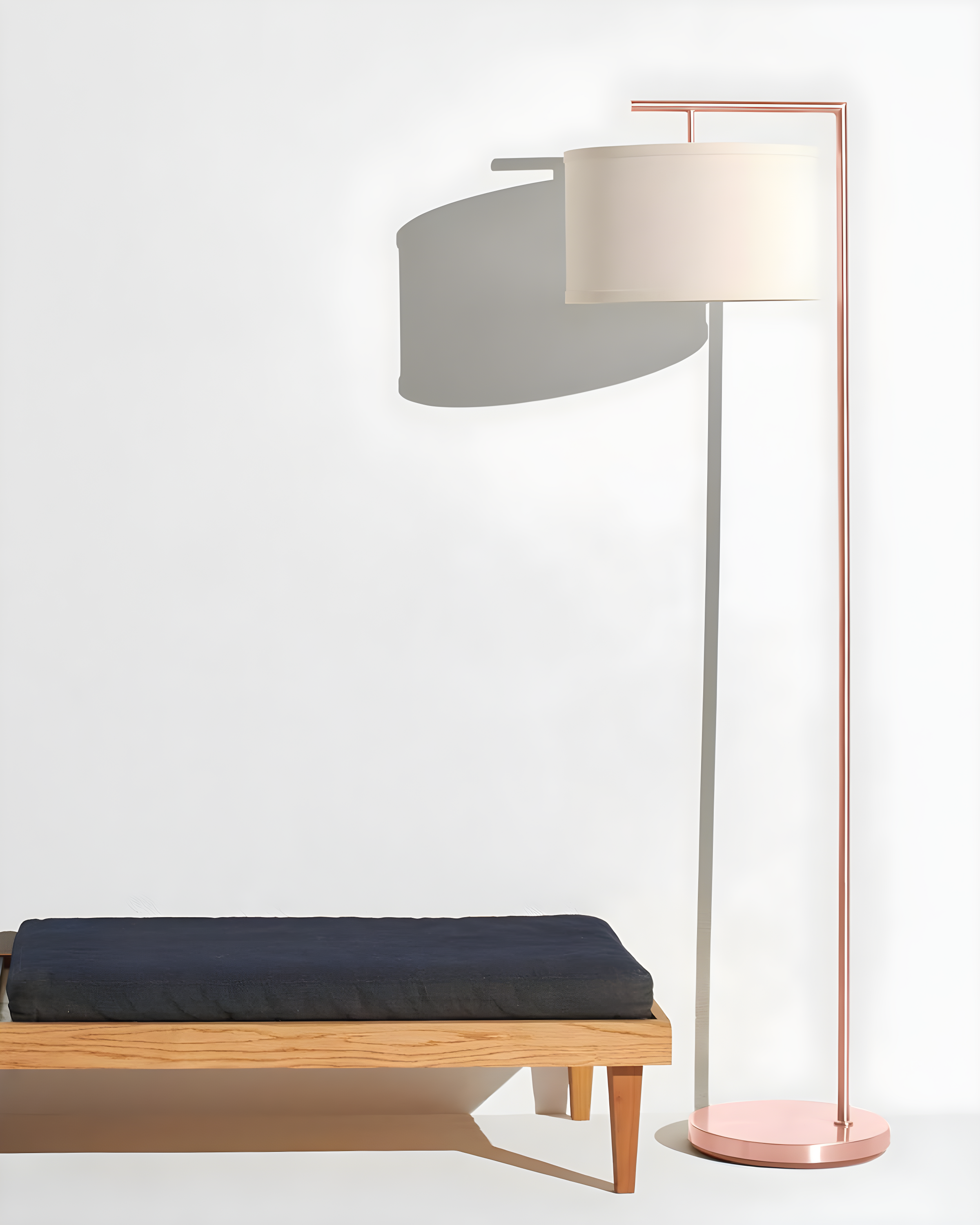 Montage Modern 60 in. Mid-Century Modern LED Floor Lamp with Fabric Drum Shade