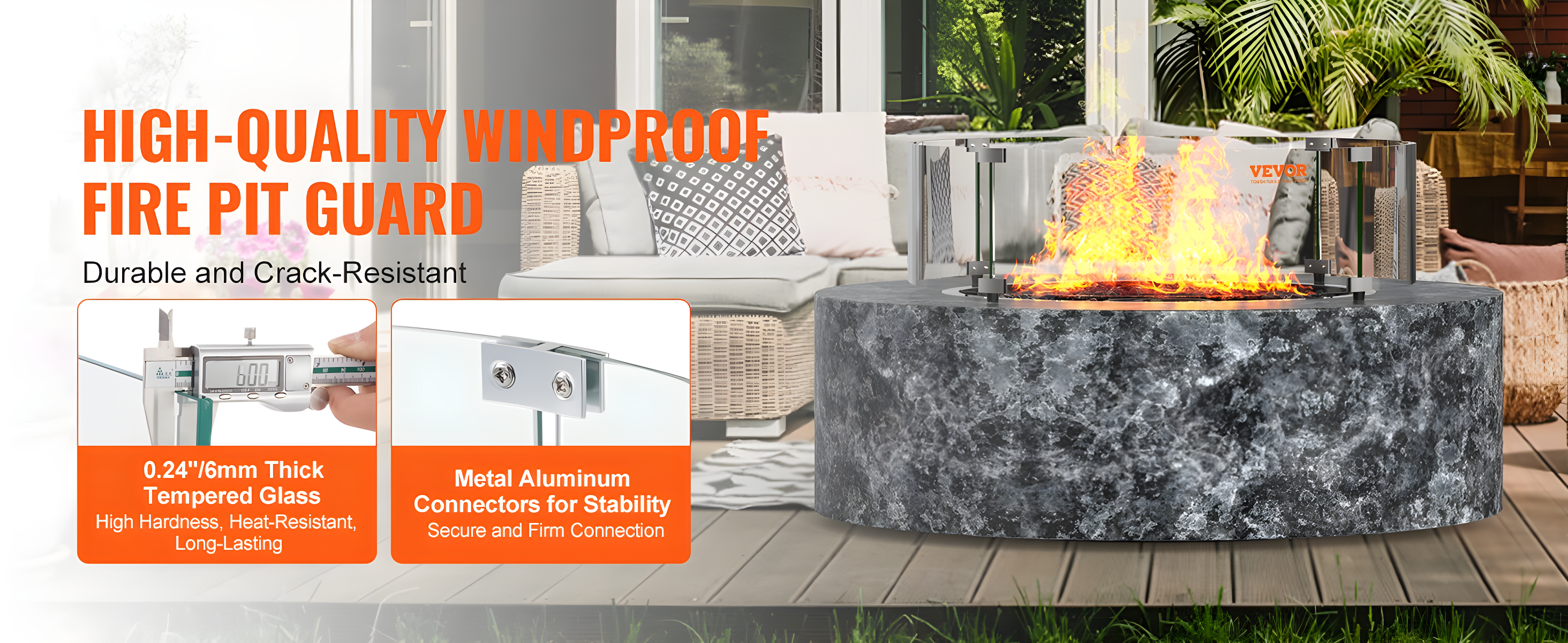 VEVOR Circle Stainless Steel Fire Pit Accessory (Set of 4)