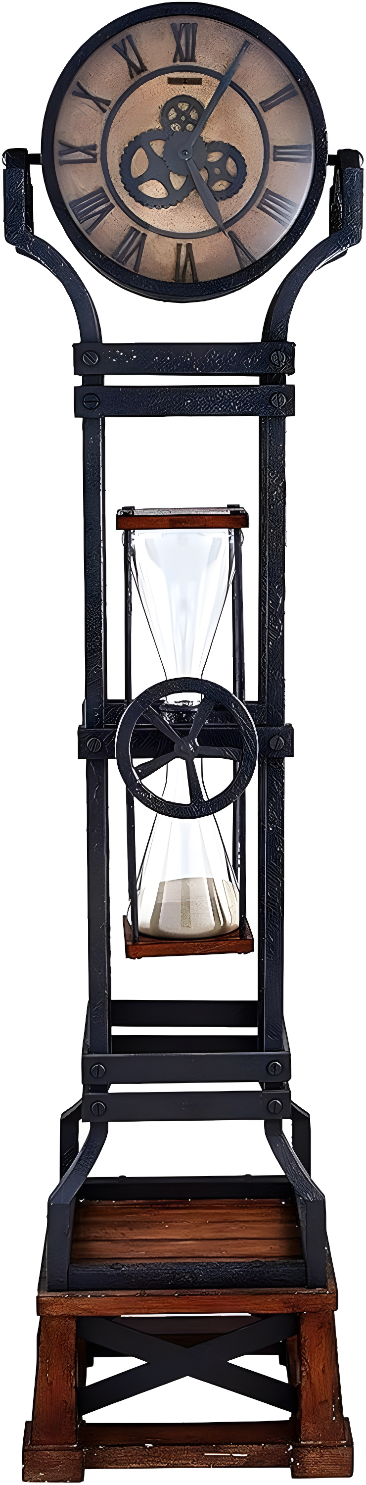 Howard Miller® Hourglass 77.5'' H Metal Grandfather Clock with Adjustable Chime Volume