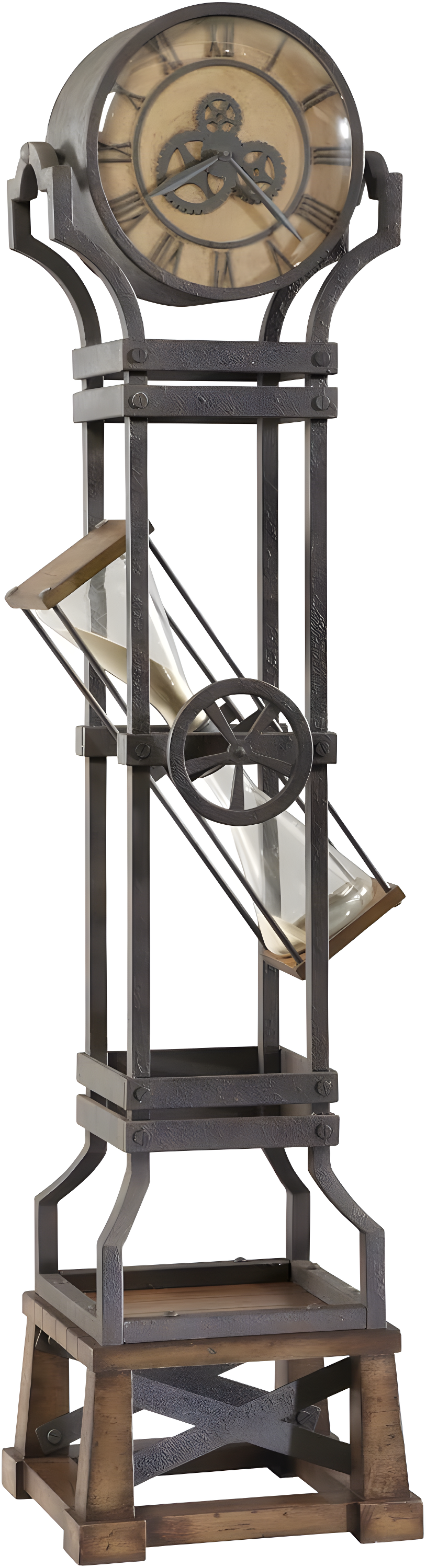 Howard Miller® Hourglass 77.5'' H Metal Grandfather Clock with Adjustable Chime Volume