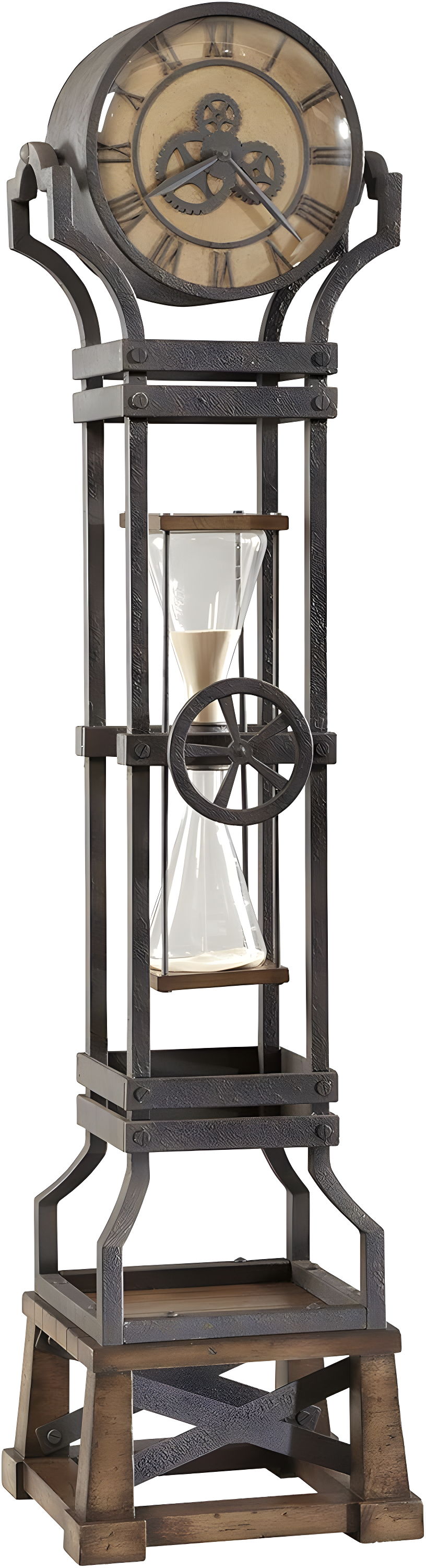 Howard Miller® Hourglass 77.5'' H Metal Grandfather Clock with Adjustable Chime Volume