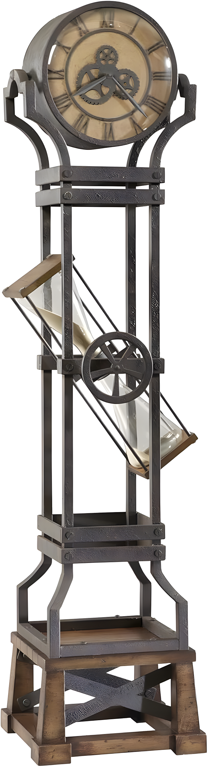 Howard Miller® Hourglass 77.5'' H Metal Grandfather Clock with Adjustable Chime Volume