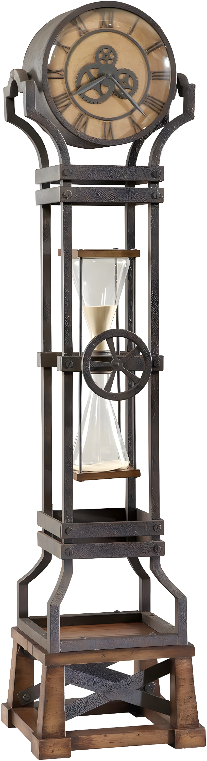 Howard Miller® Hourglass 77.5'' H Metal Grandfather Clock with Adjustable Chime Volume