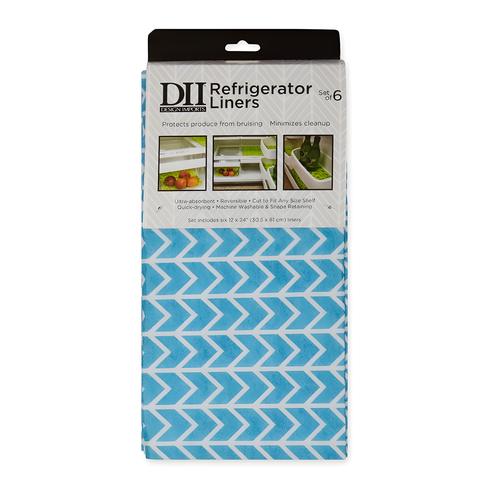 Design Imports Herringbone Print Liner (Set of 6)