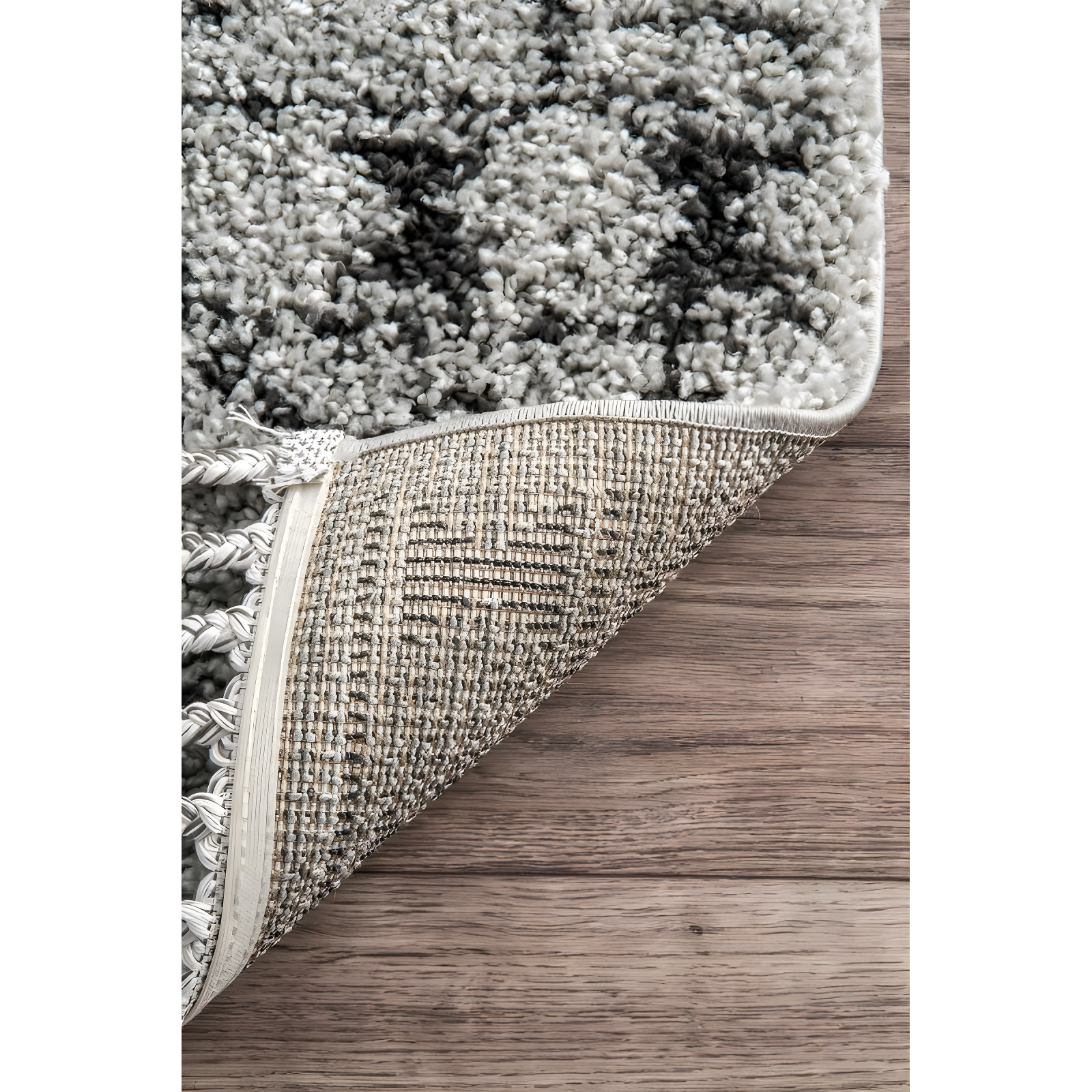 Nuloom Vasiliki Geometric 7x9 Shag Indoor Area Rug for Living Room Bedroom Dining Room Nursery, Grey/Ivory
