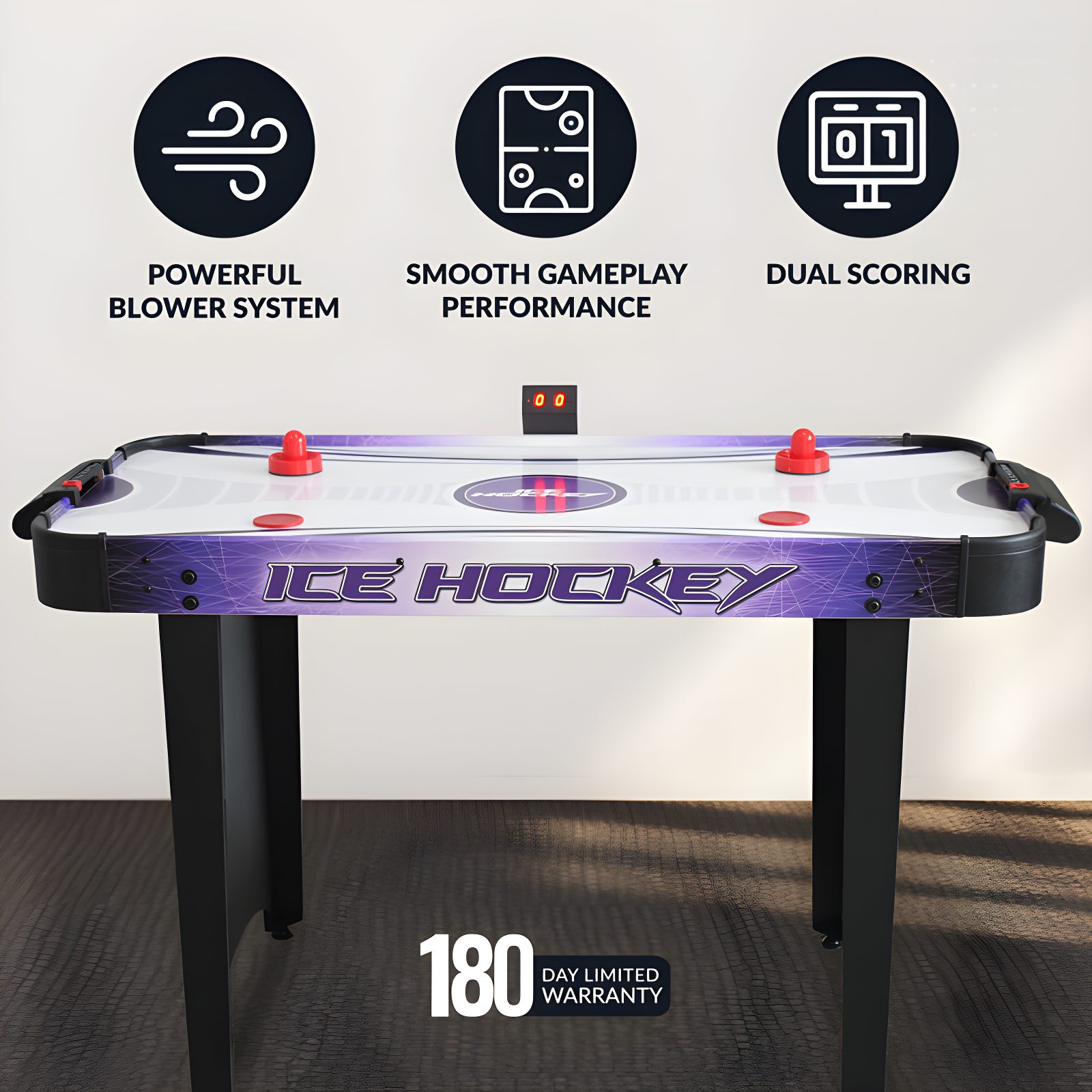 Hathaway Games Hat Trick 54" 2 -Player Air Hockey Table with Manual Scoreboard