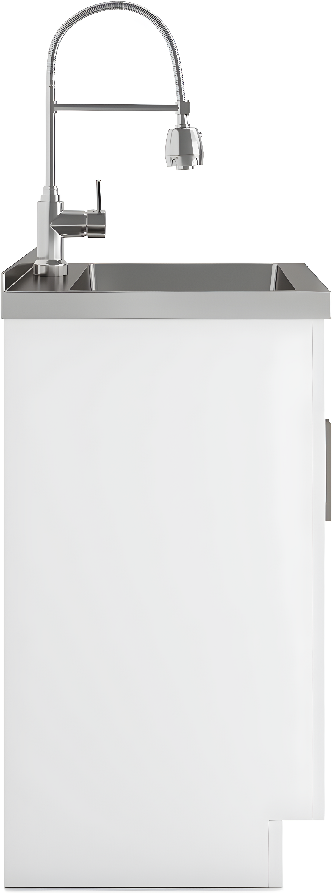 Simpli Home AXCLDYHEN28-SS Hennessy  All-in-One 28-inch Utility Sink & Cabinet in Pure White