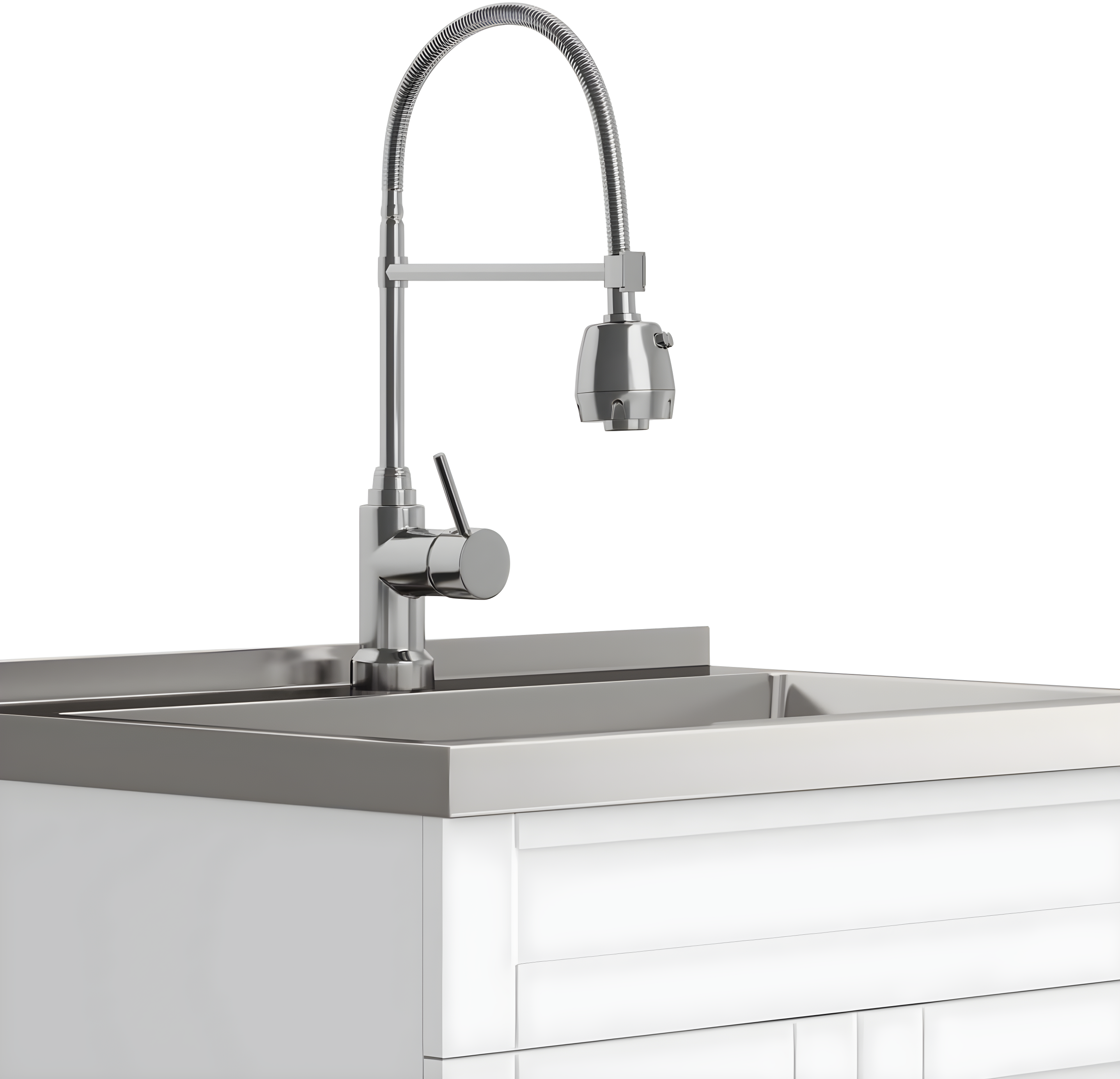 Simpli Home AXCLDYHEN28-SS Hennessy  All-in-One 28-inch Utility Sink & Cabinet in Pure White
