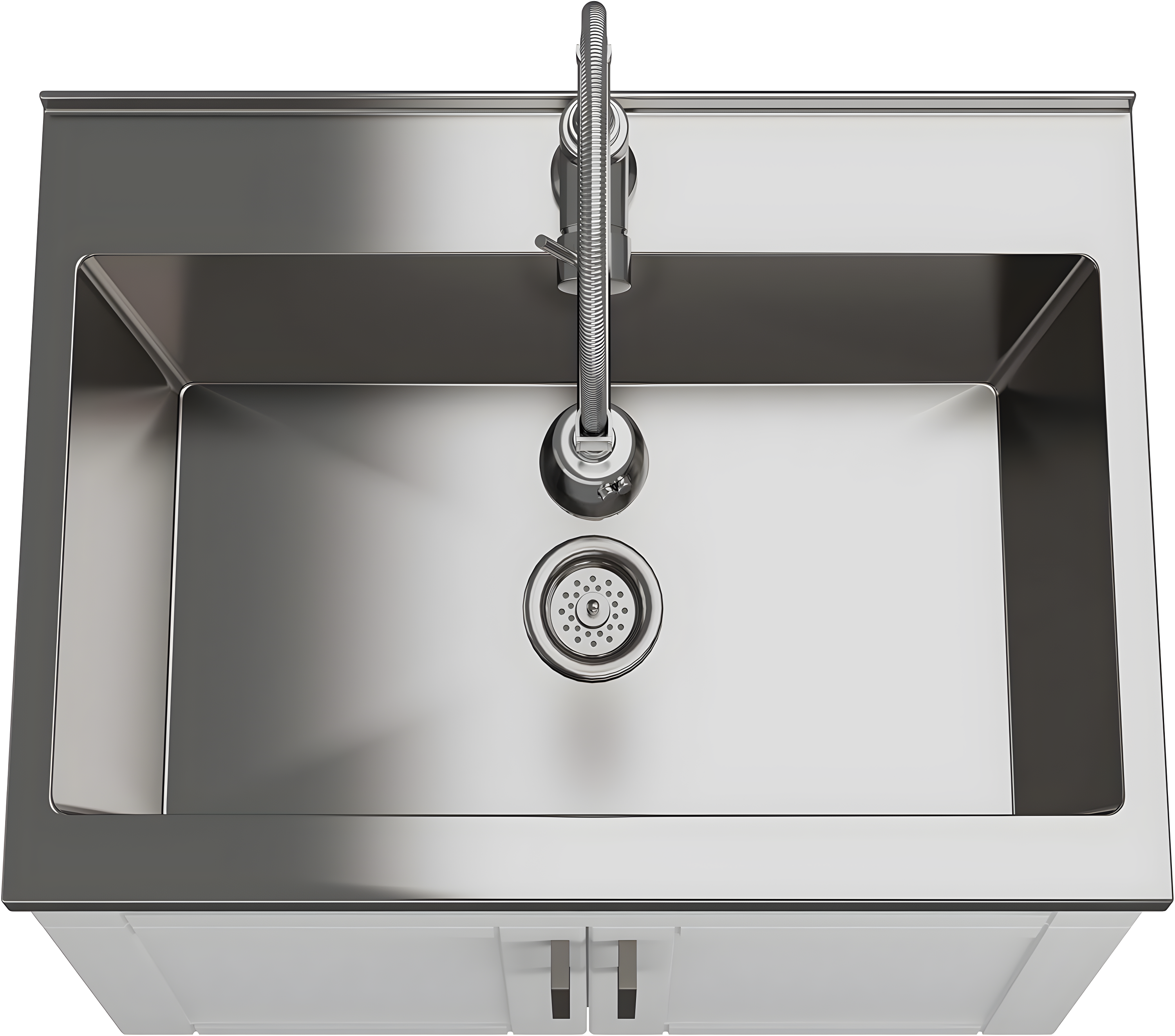 Simpli Home AXCLDYHEN28-SS Hennessy  All-in-One 28-inch Utility Sink & Cabinet in Pure White