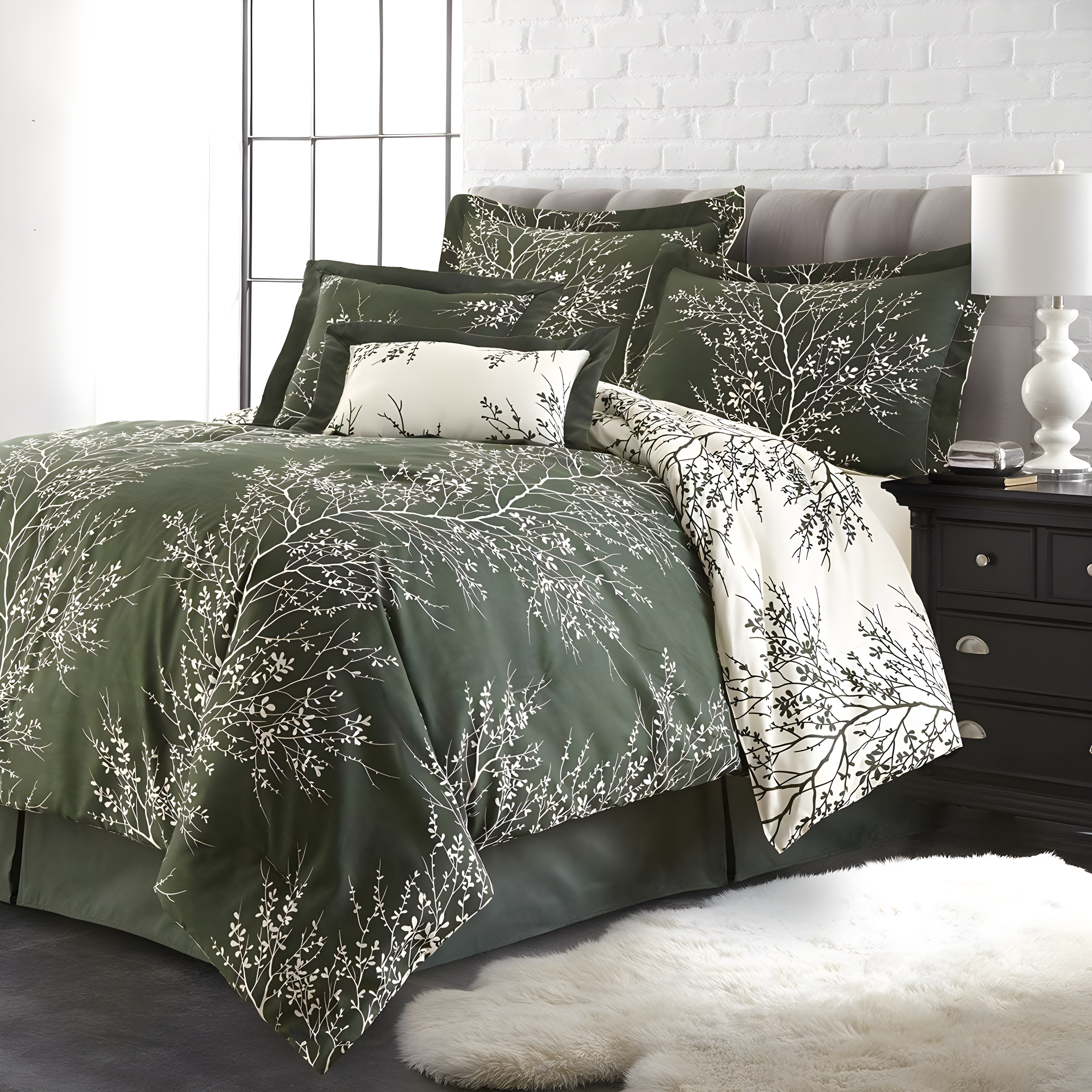 Spirit Linen 6-Piece Foliage Reversible Comforter Set