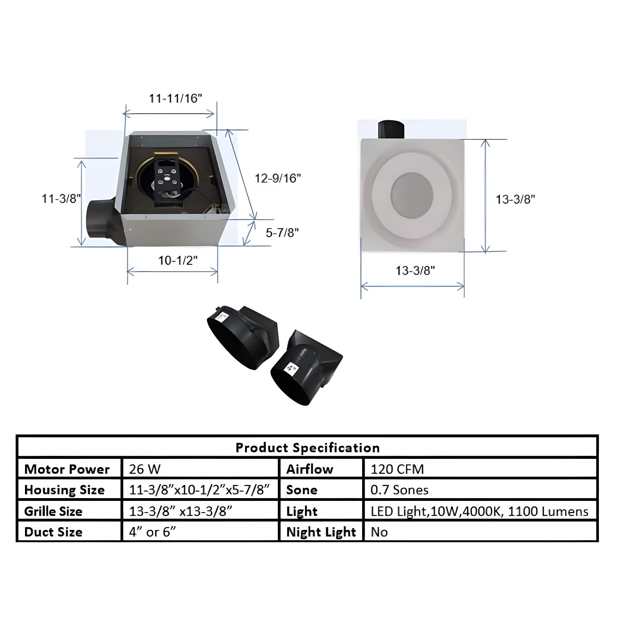 SlimFit 120 CFM Bathroom Fan