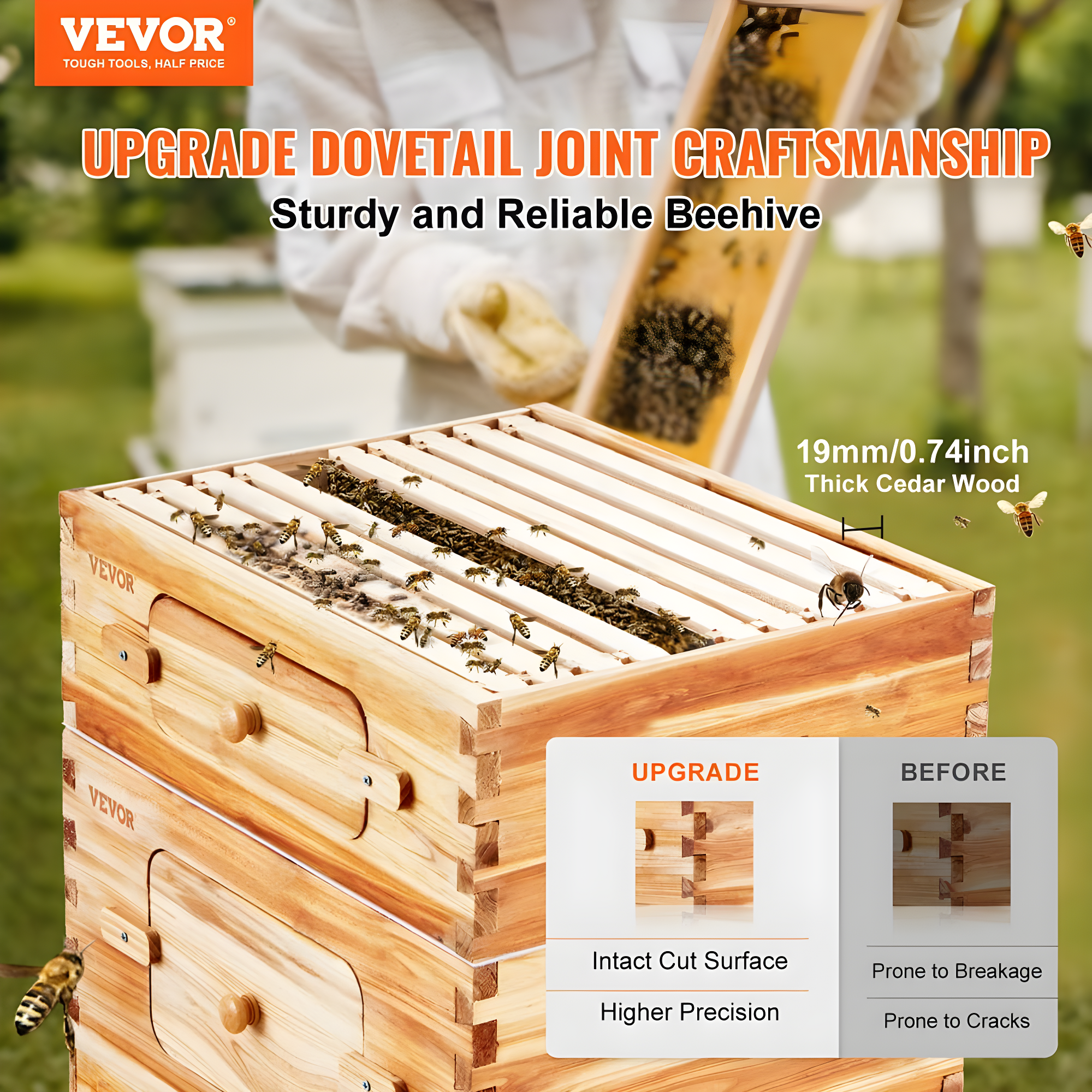 VEVOR VEVOR Bee Hive 30 Frame Bee Hives Starter Kit