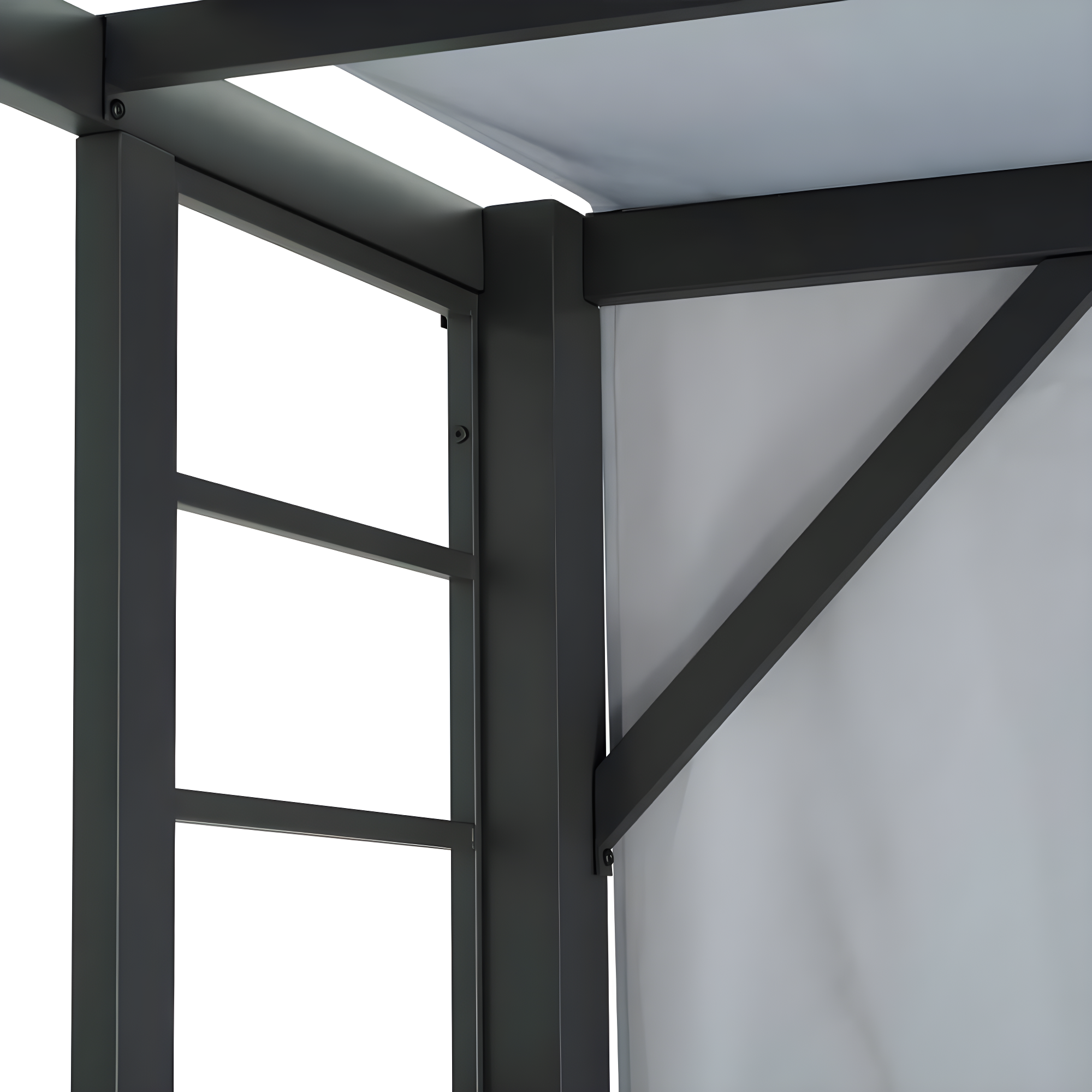 10 ft. x 12 ft. Aluminum Outdoor Pergola with and Retractable GrayShade