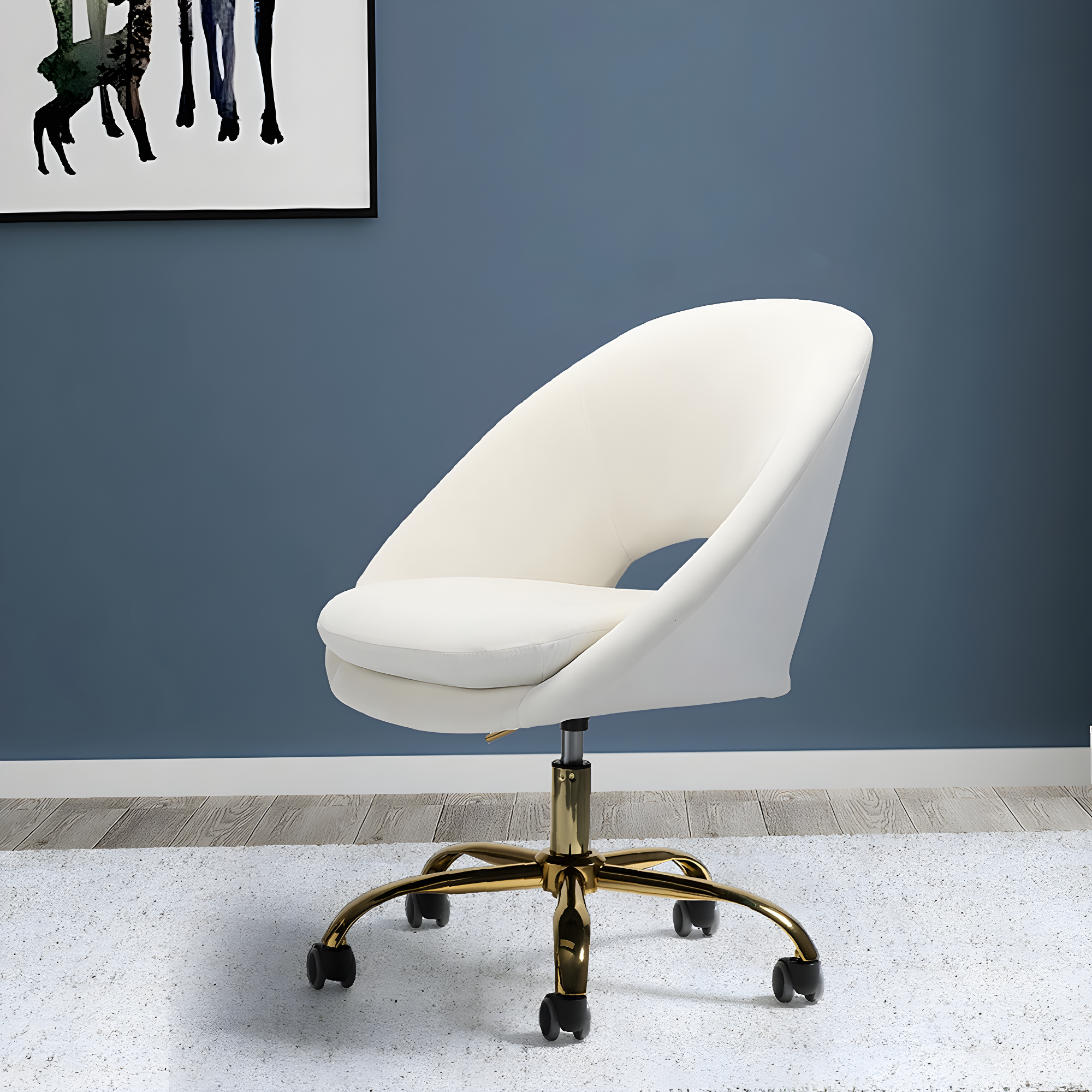 Louise Velvet Modern Task Chair with Ergonomic Design