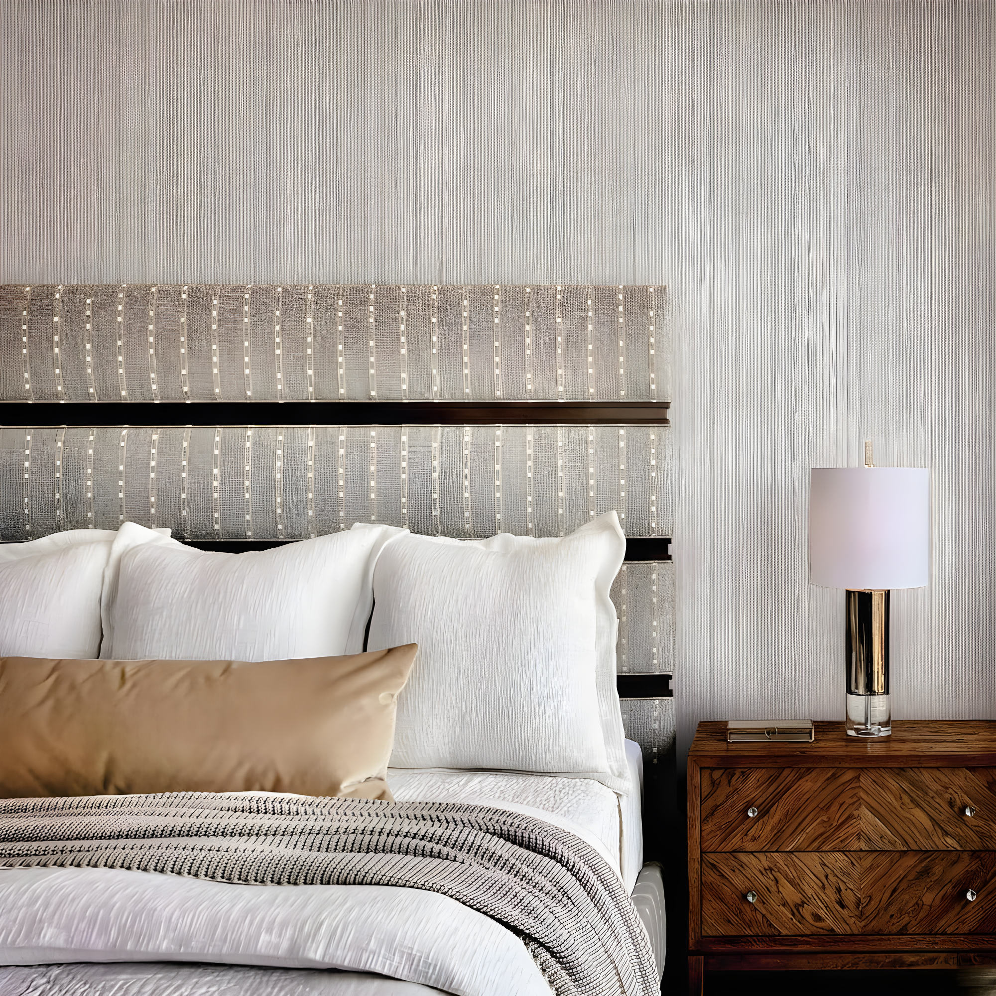 Tempaper & Co.® Faux Grasscloth Removable Peel and Stick Wallpaper, Textured Sterling Silver, 28 sq ft: Vinyl, Self-Adhesive