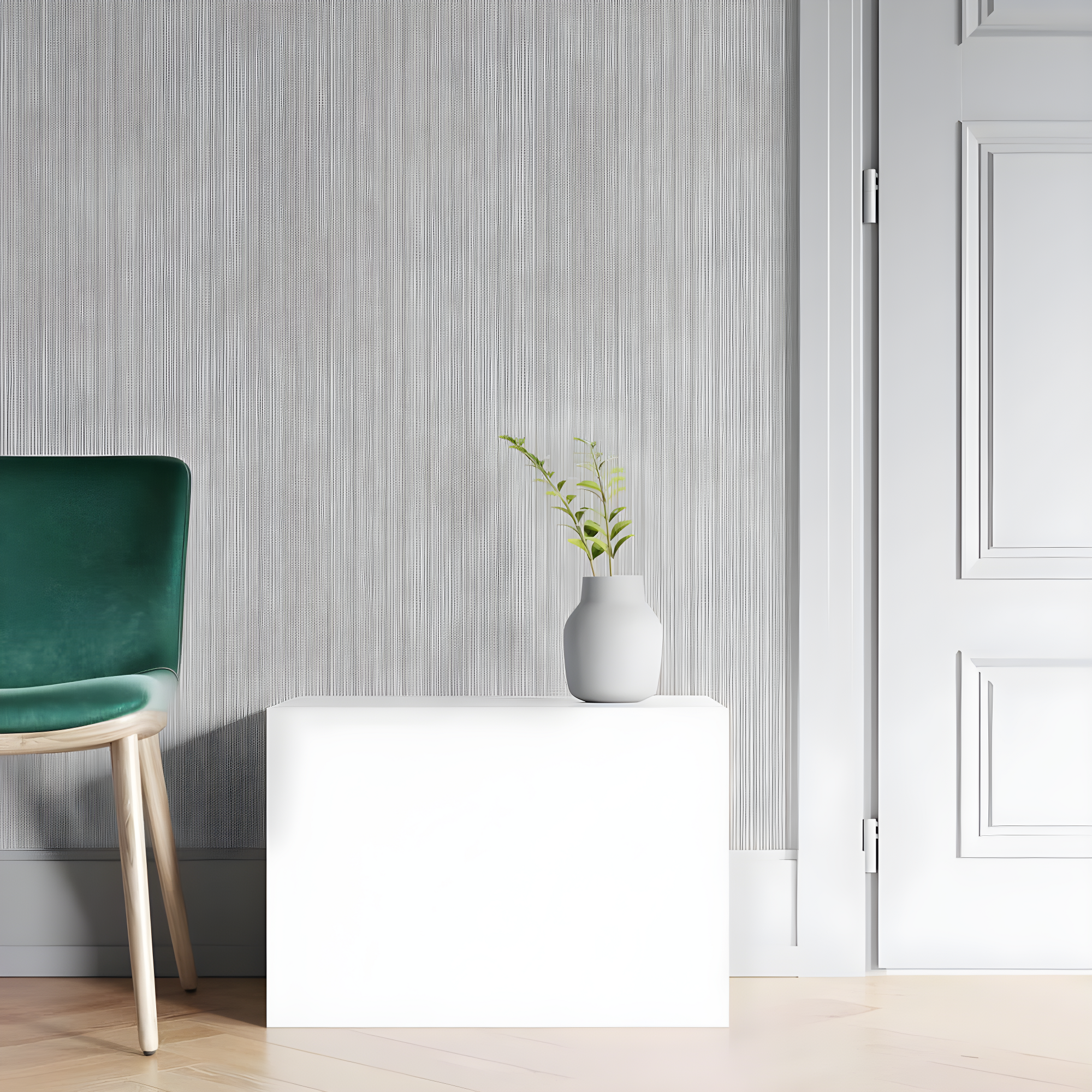 Tempaper & Co.® Faux Grasscloth Removable Peel and Stick Wallpaper, Textured Sterling Silver, 28 sq ft: Vinyl, Self-Adhesive