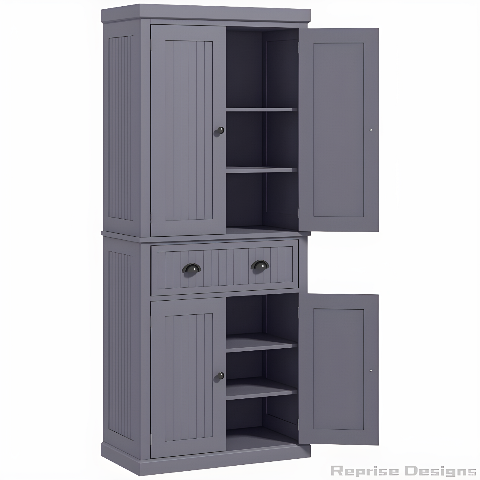 Winston Porter 72" Kitchen Pantry Cabinet Cupboard with Doors