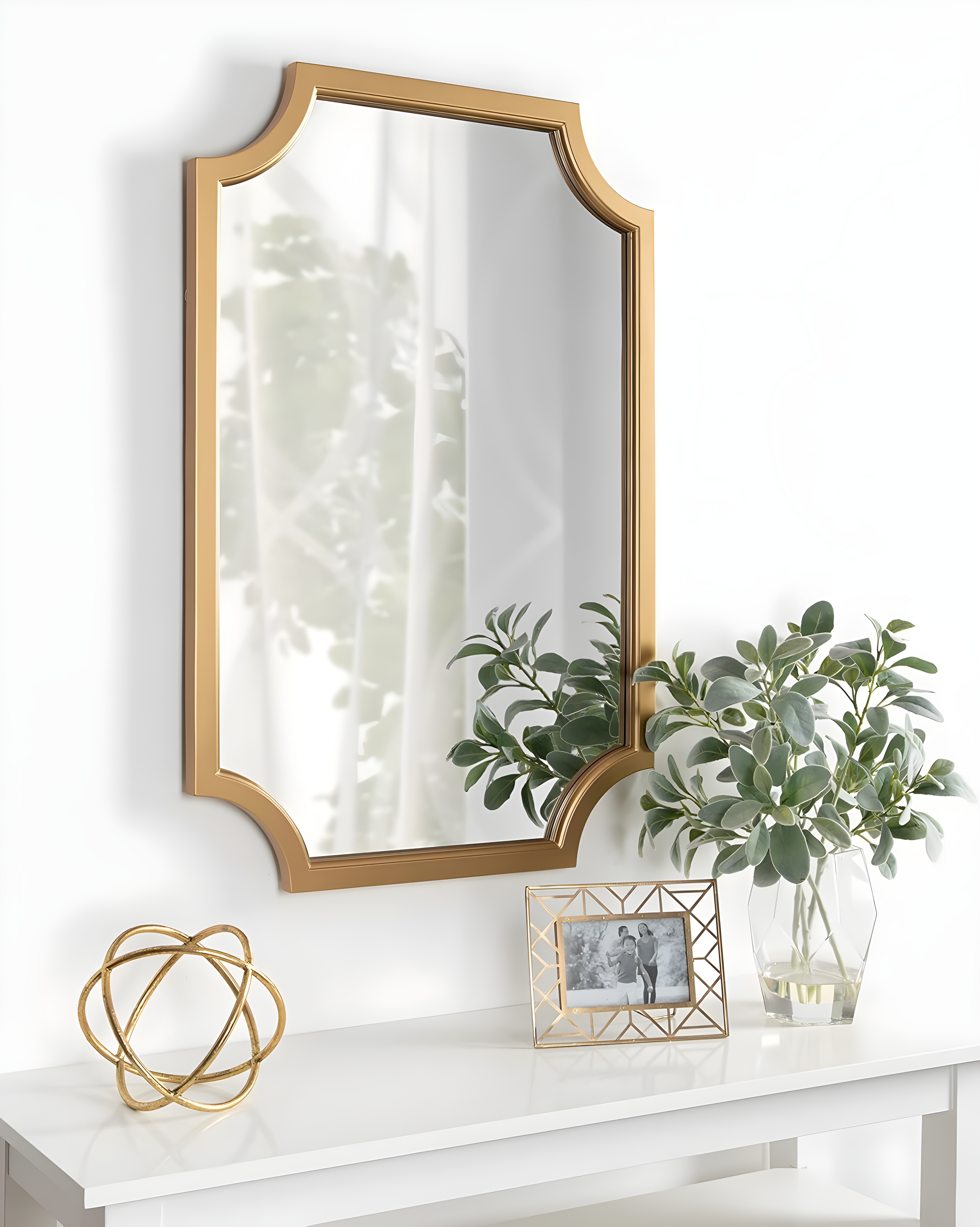 24" x 36" Hogan Framed Scallop Wall Mirror Gold - Kate and Laurel
