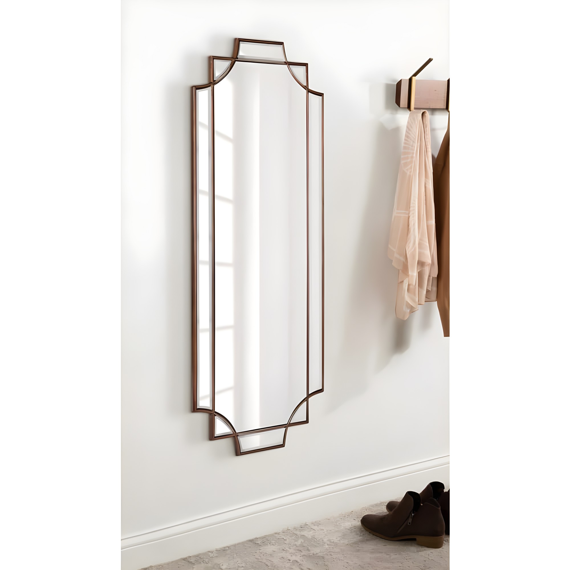 16" x 42" Minuette Decorative Framed Wall Mirror Bronze - Kate & Laurel All Things Decor: Modern Style, No Assembly Required, Wall Mount