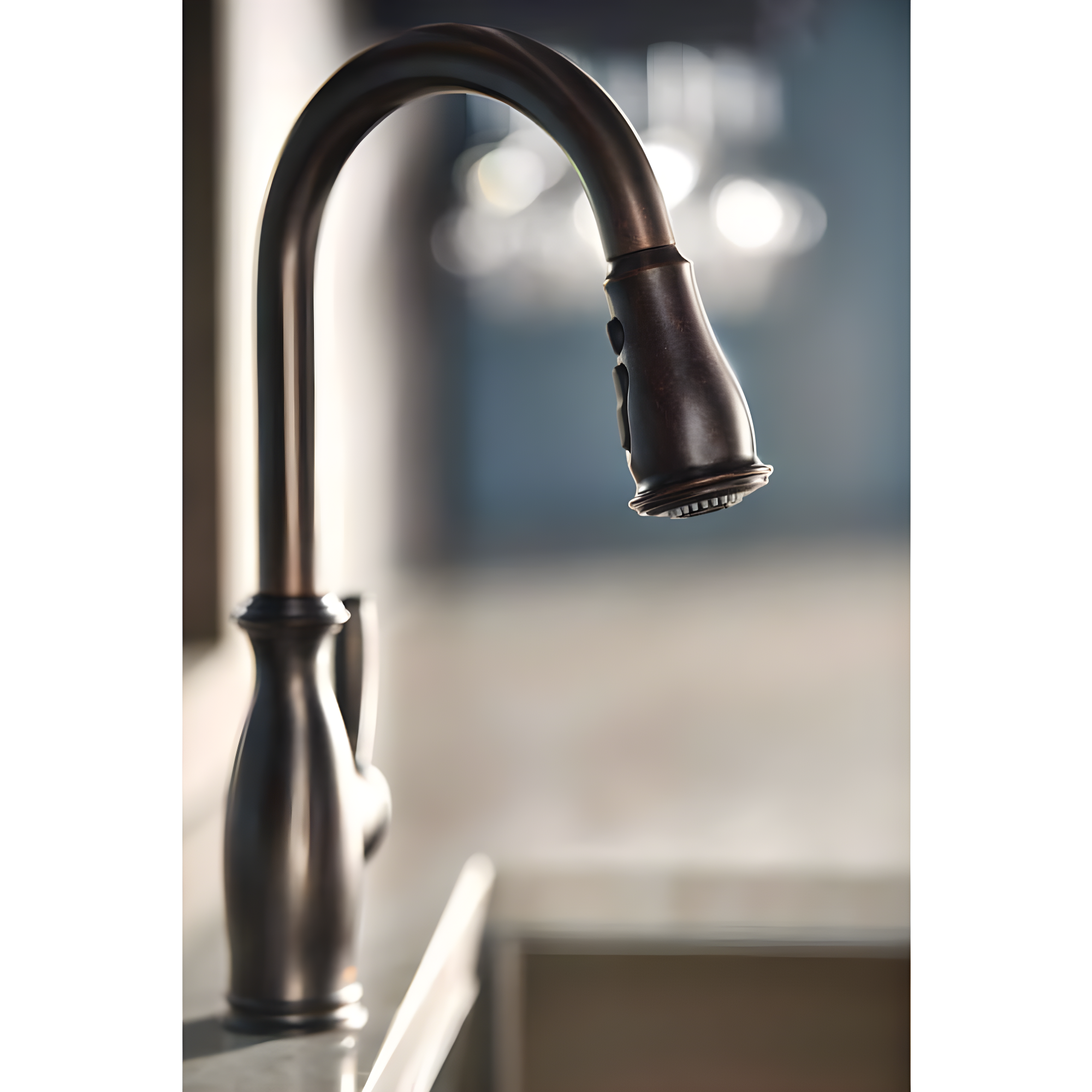 Moen MOEN Brantford Single-Handle Pull-Down Sprayer Kitchen Faucet with Reflex and Power Boost in Oil Rubbed Bronze 7185ORB