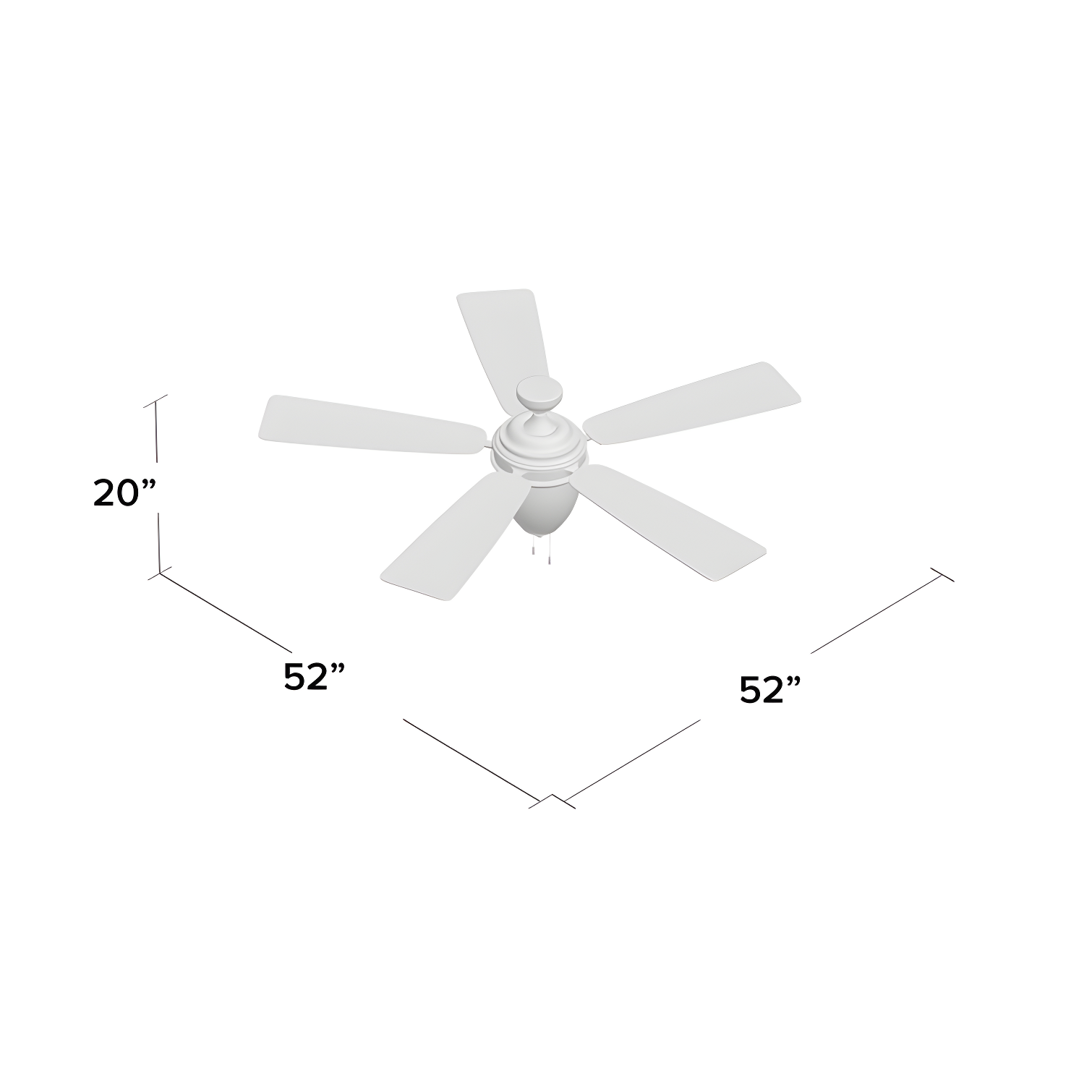Honeywell Glencrest 52" 5 Blade Damp Rated Ceiling Fan LED Light Kit Included