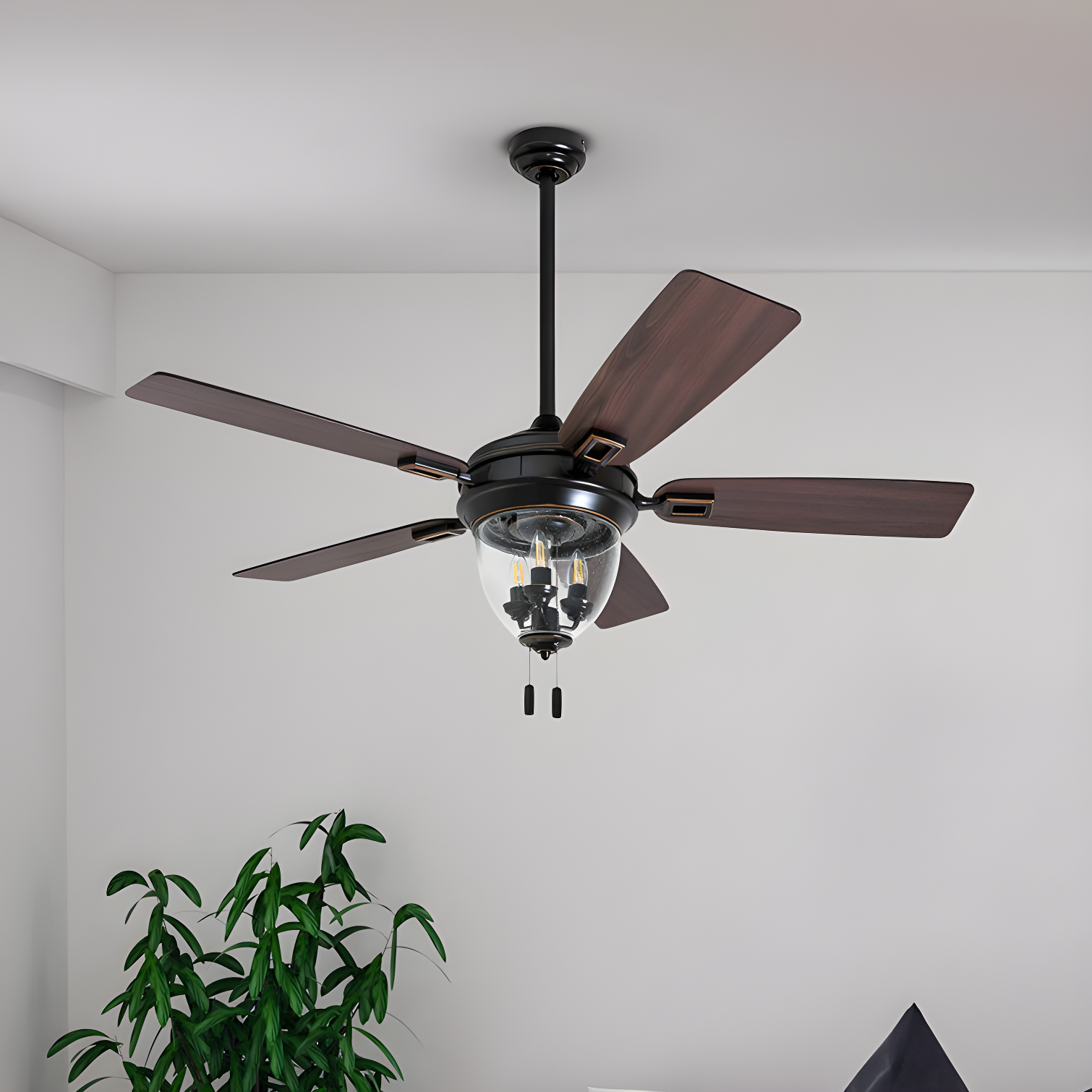 Honeywell Glencrest 52" 5 Blade Damp Rated Ceiling Fan LED Light Kit Included
