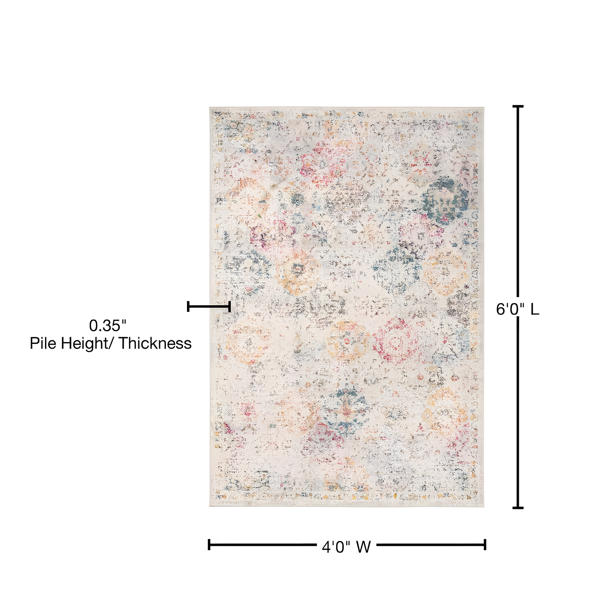 Madison MAD611 Power Loomed Indoor Area Rug - Grey/Gold - 4'x6' - Safavieh