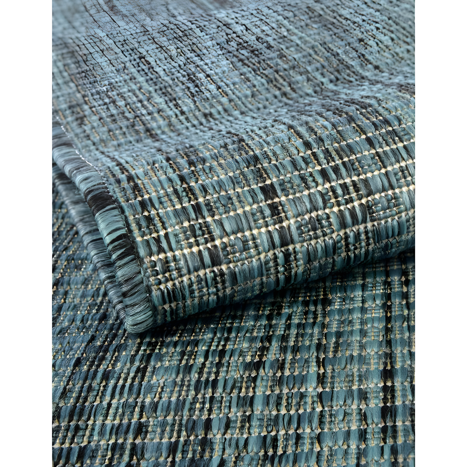 Unique Loom 8' 0 x 11' 4 Rectangle Indoor/Outdoor Solid Teal Area Rug